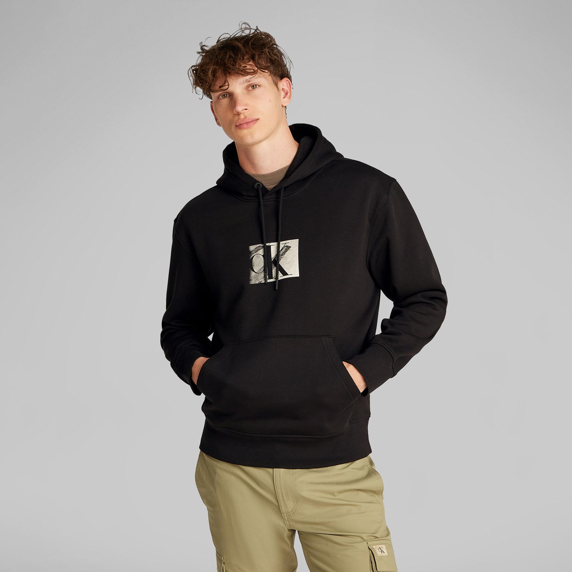 Calvin Klein Small Box Erkek Siyah Sweatshirt