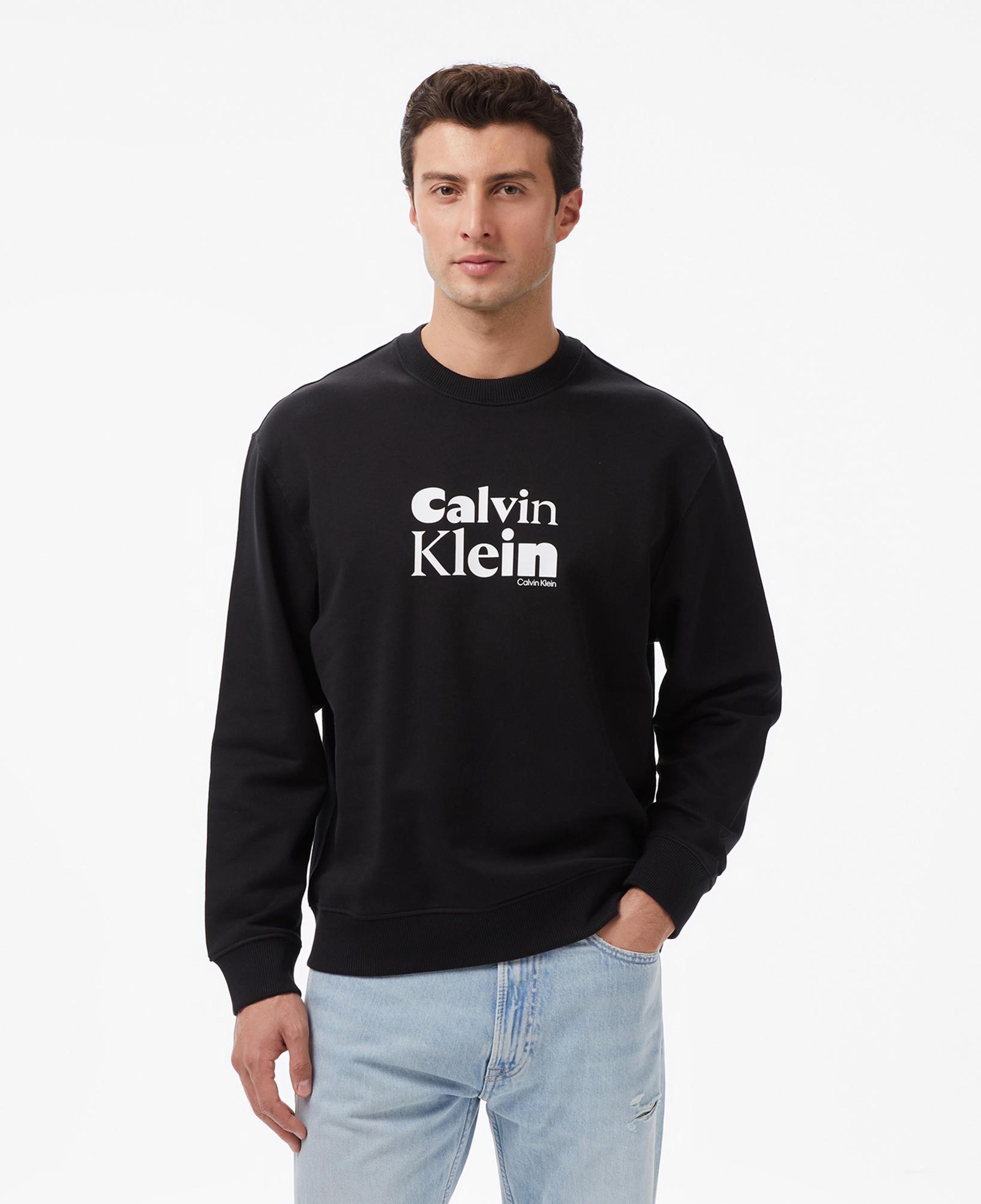 Calvin Klein Terry Bold Graph Erkek Siyah Sweatshirt