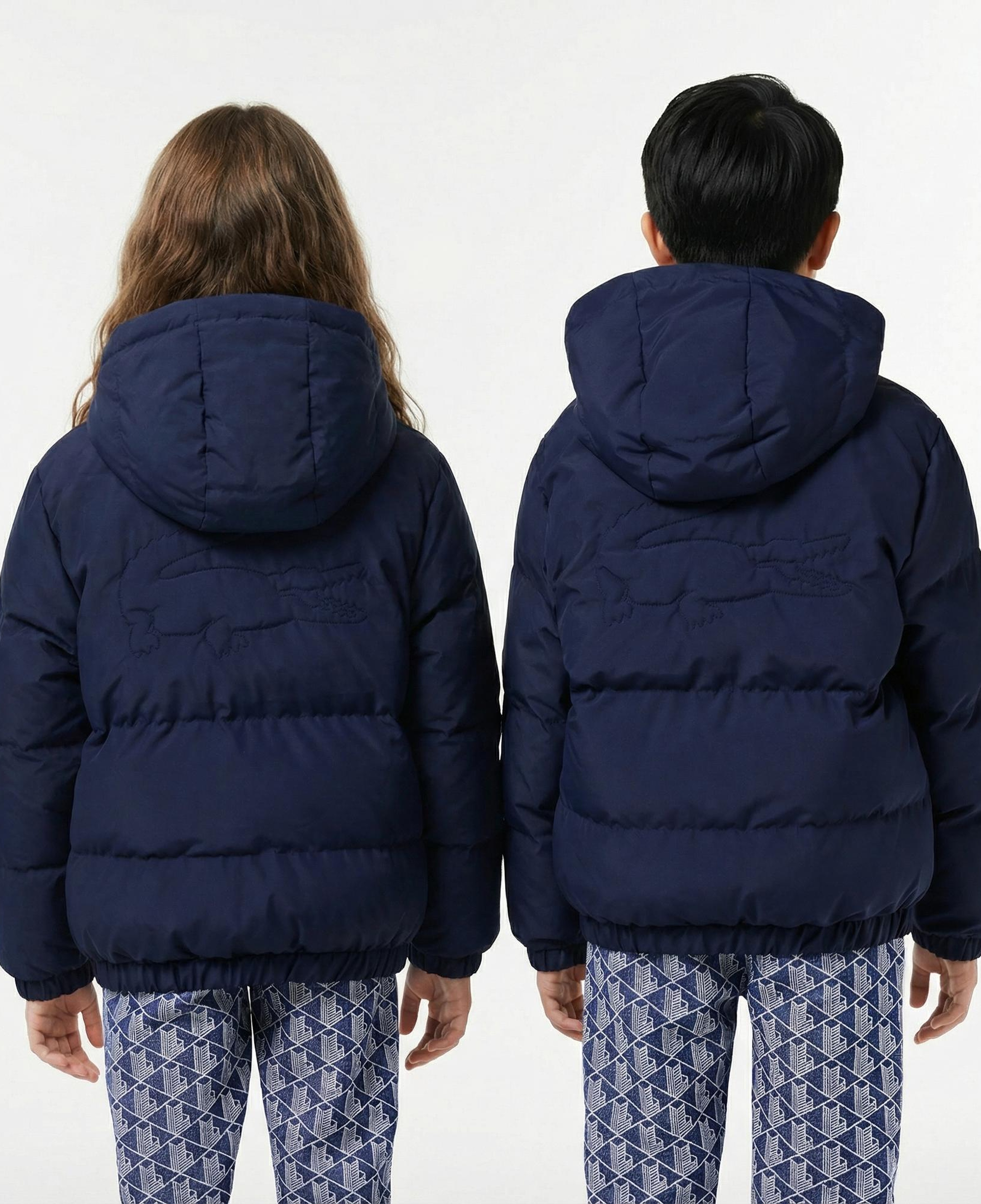 Lacoste Çocuk Kapüşonlu Lacivert Şişme Mont