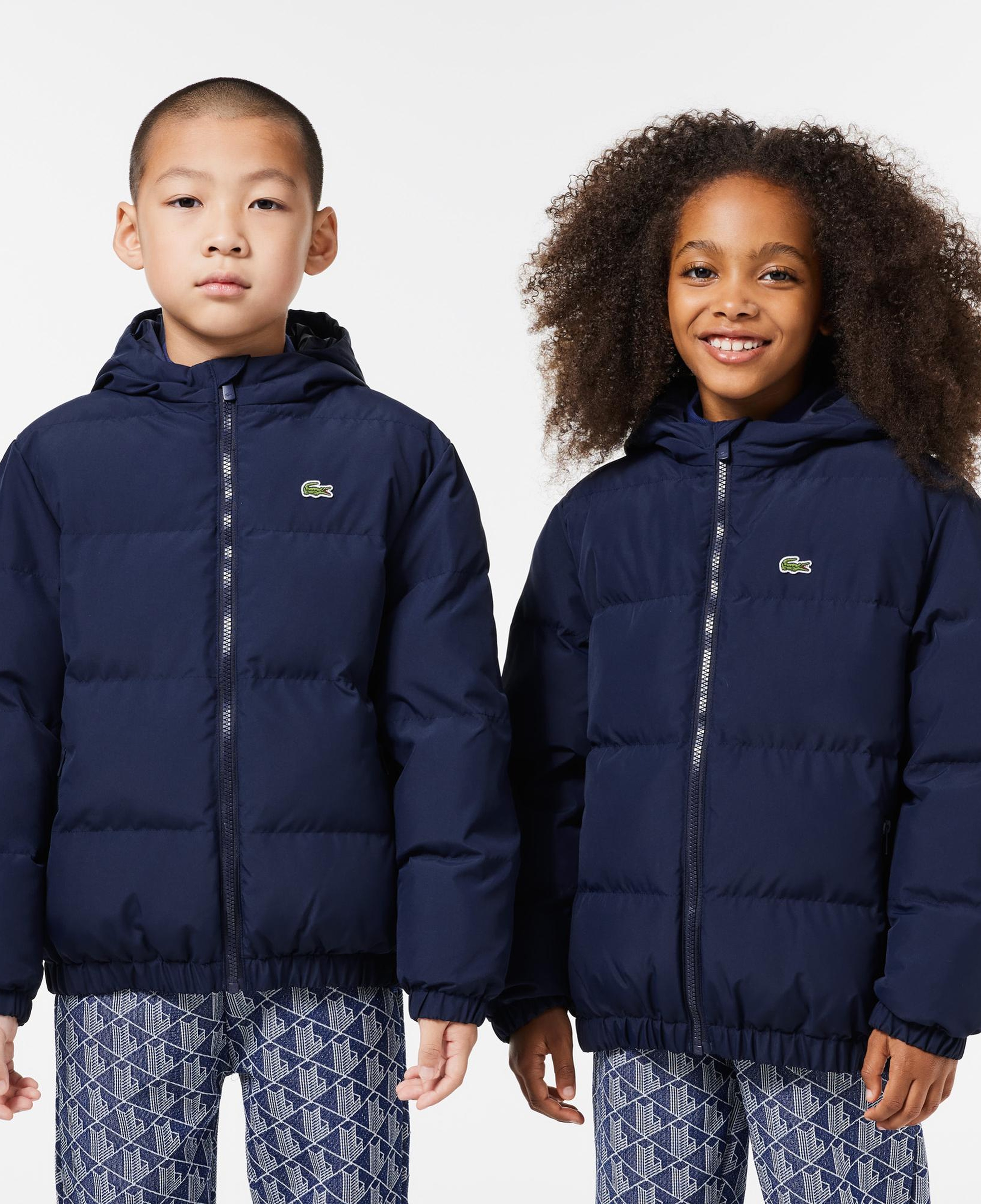 Lacoste Çocuk Kapüşonlu Lacivert Şişme Mont