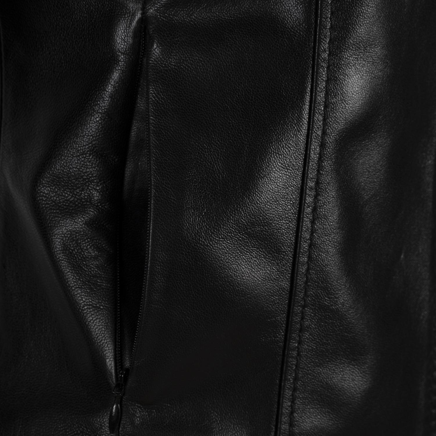 Kadın Siyah Gömlek Yakalı Fit Deri Ceket