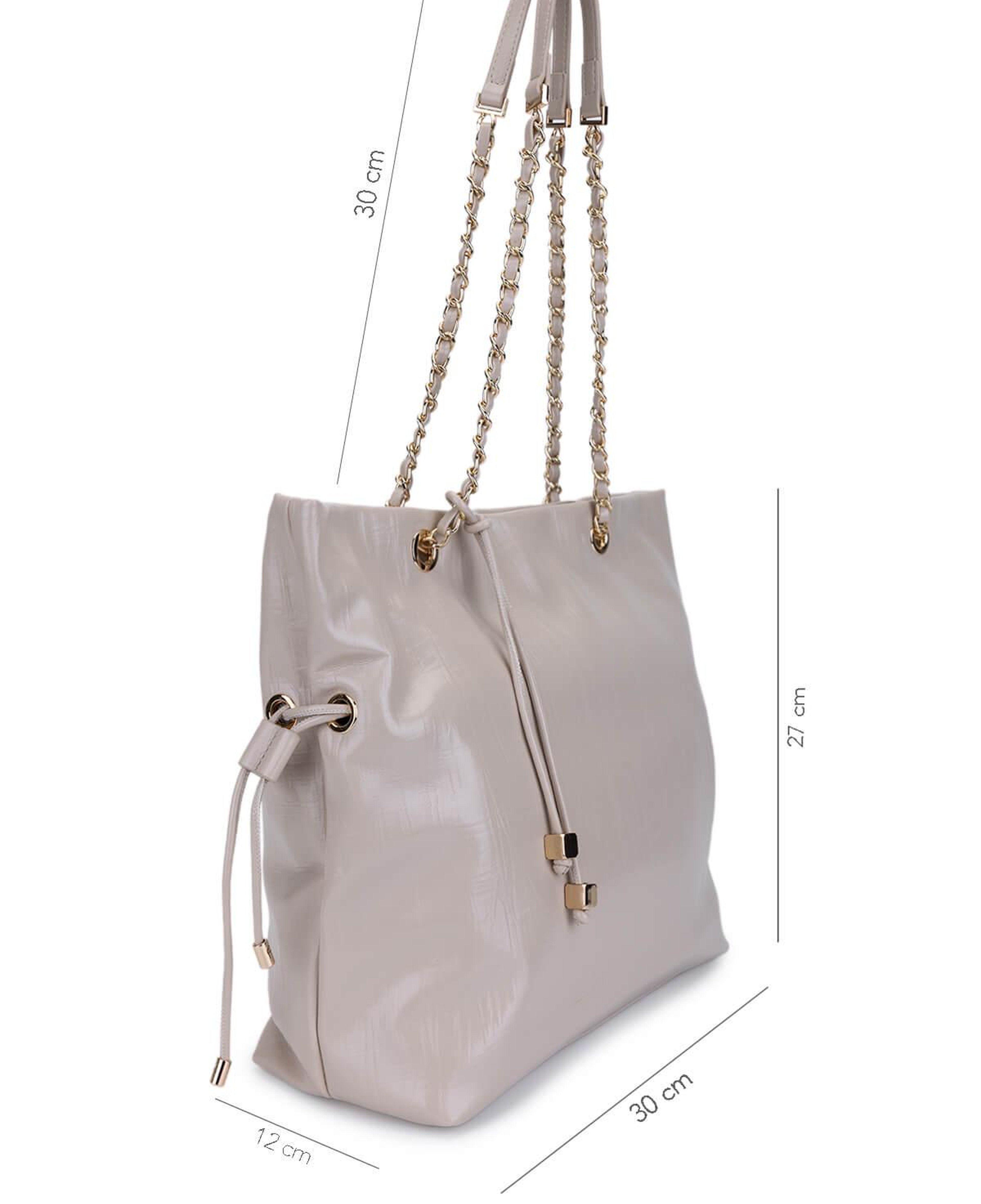 Tamer Tanca Kadın Suni Deri Bej Omuz Çanta