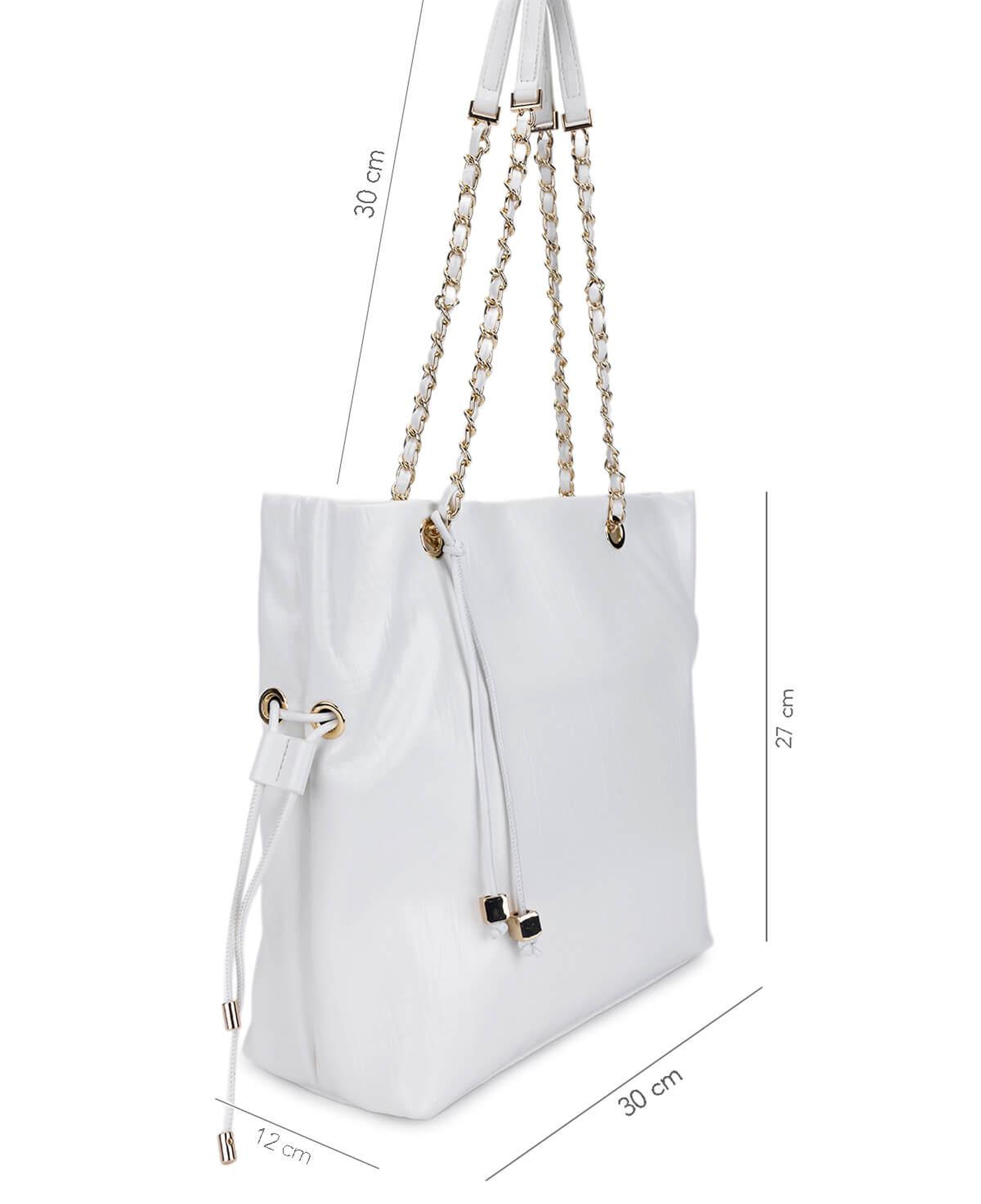 Tamer Tanca Kadın Suni Deri Beyaz Omuz Çanta