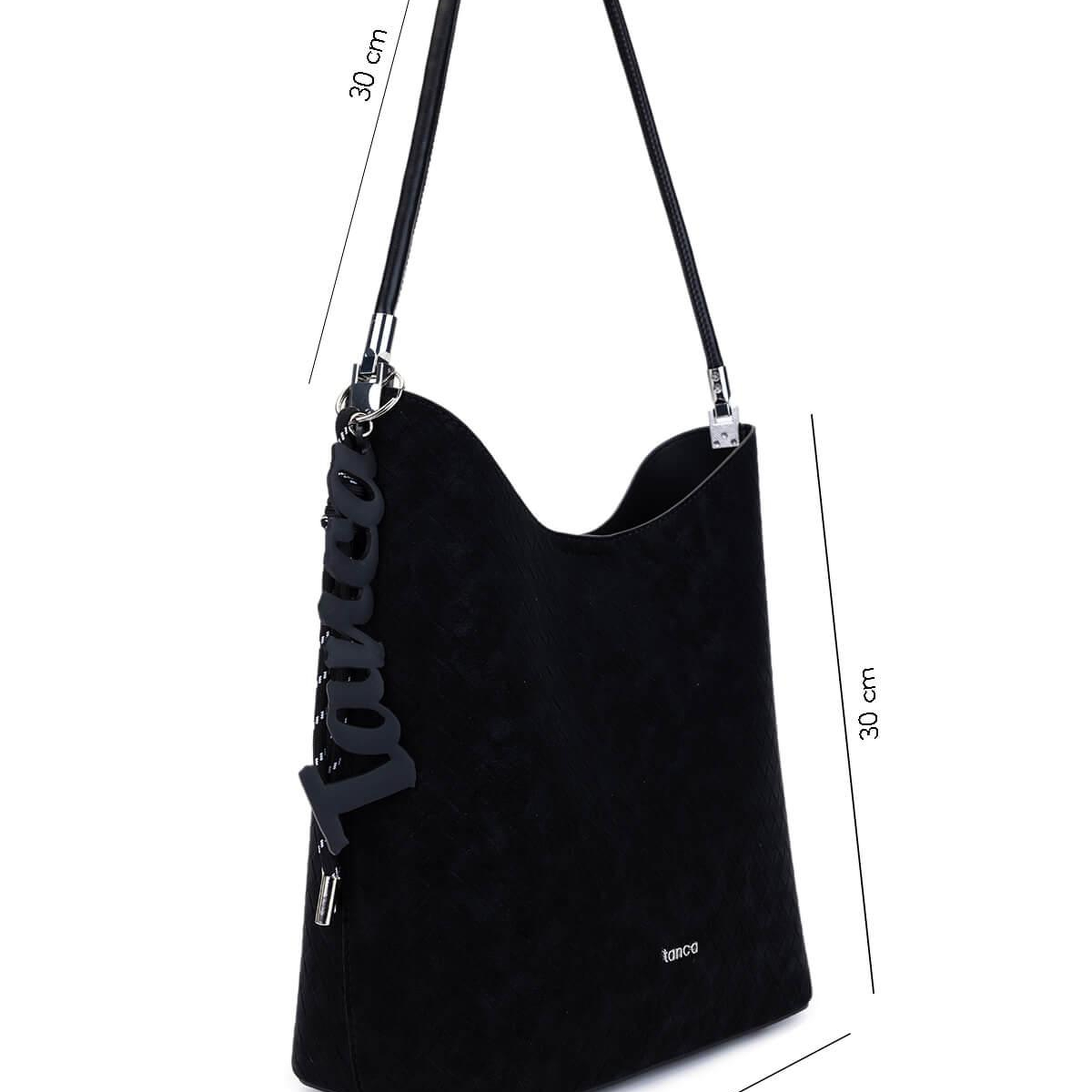 Tamer Tanca Kadın Suni Deri Siyah Omuz Çanta