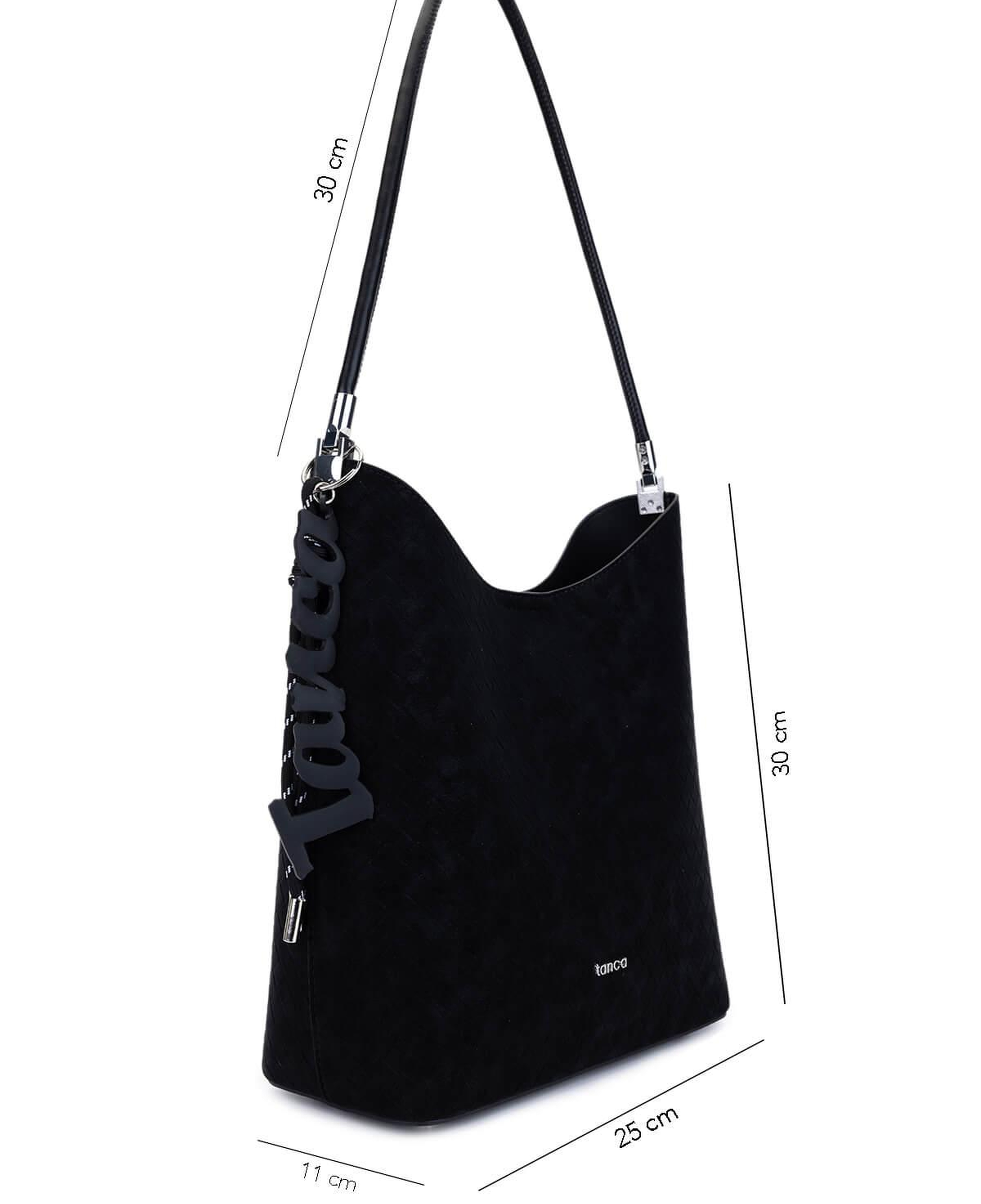 Tamer Tanca Kadın Suni Deri Siyah Omuz Çanta