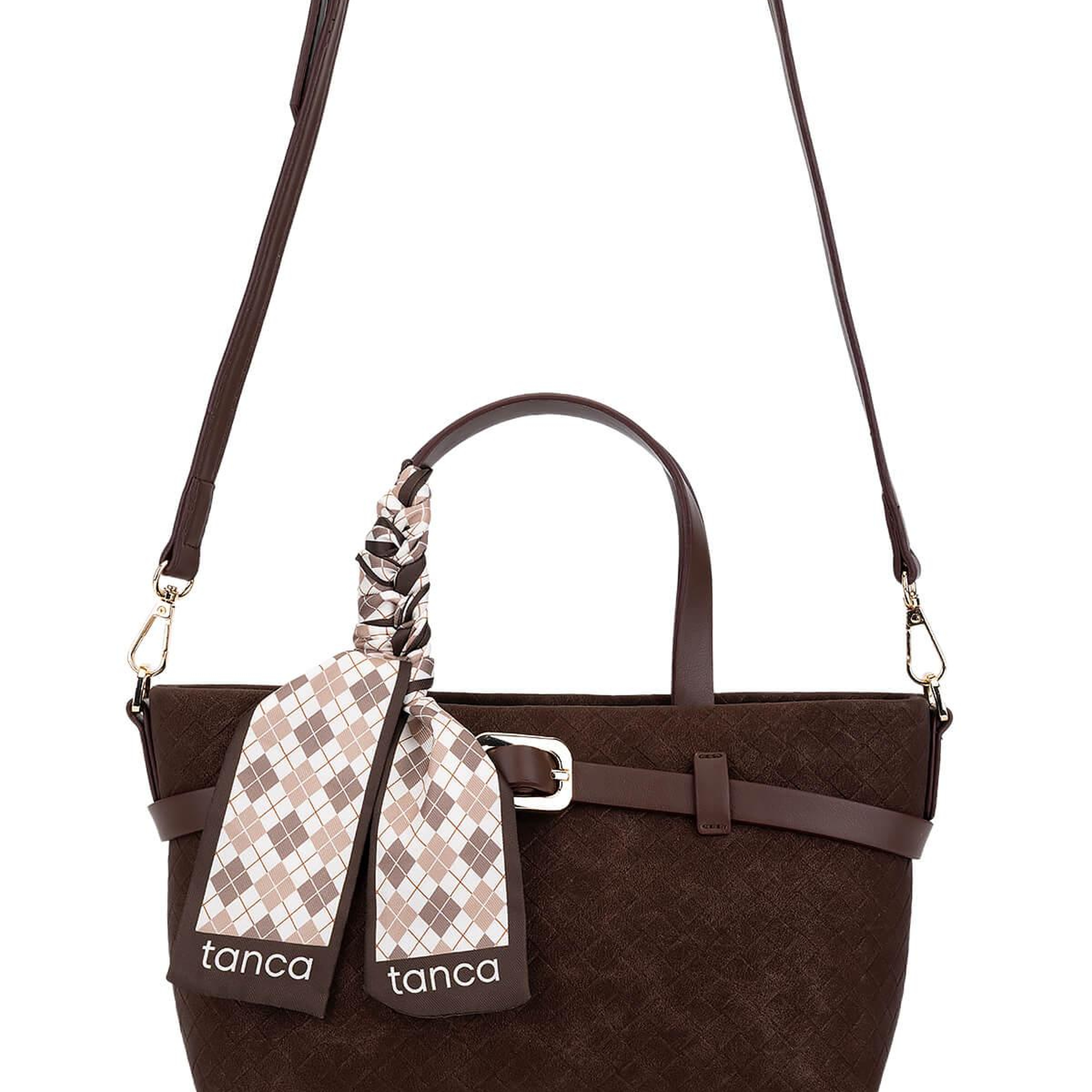 Tamer Tanca Kadın Suni Deri Kahverengi Kol Çantası