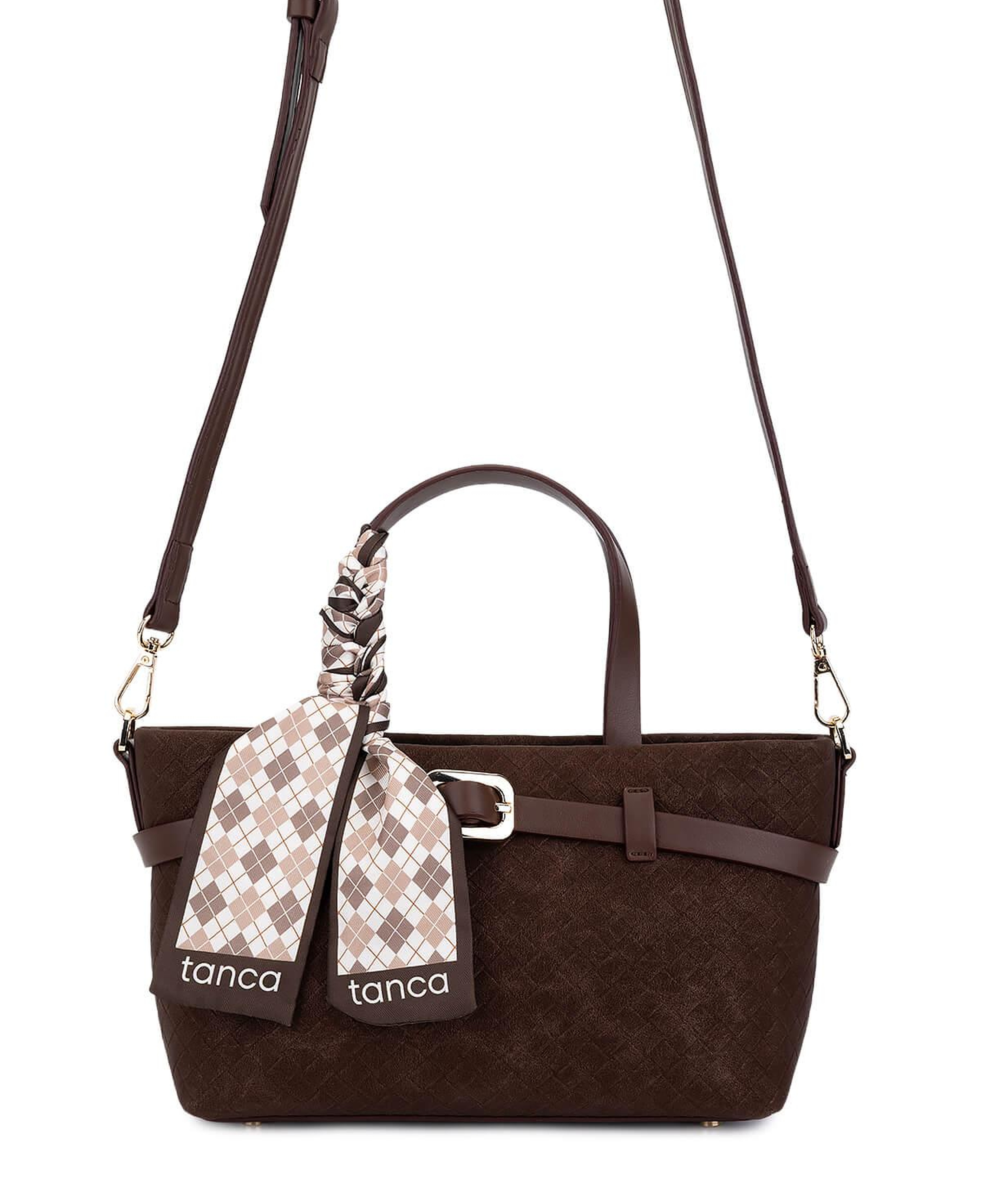 Tamer Tanca Kadın Suni Deri Kahverengi Kol Çantası