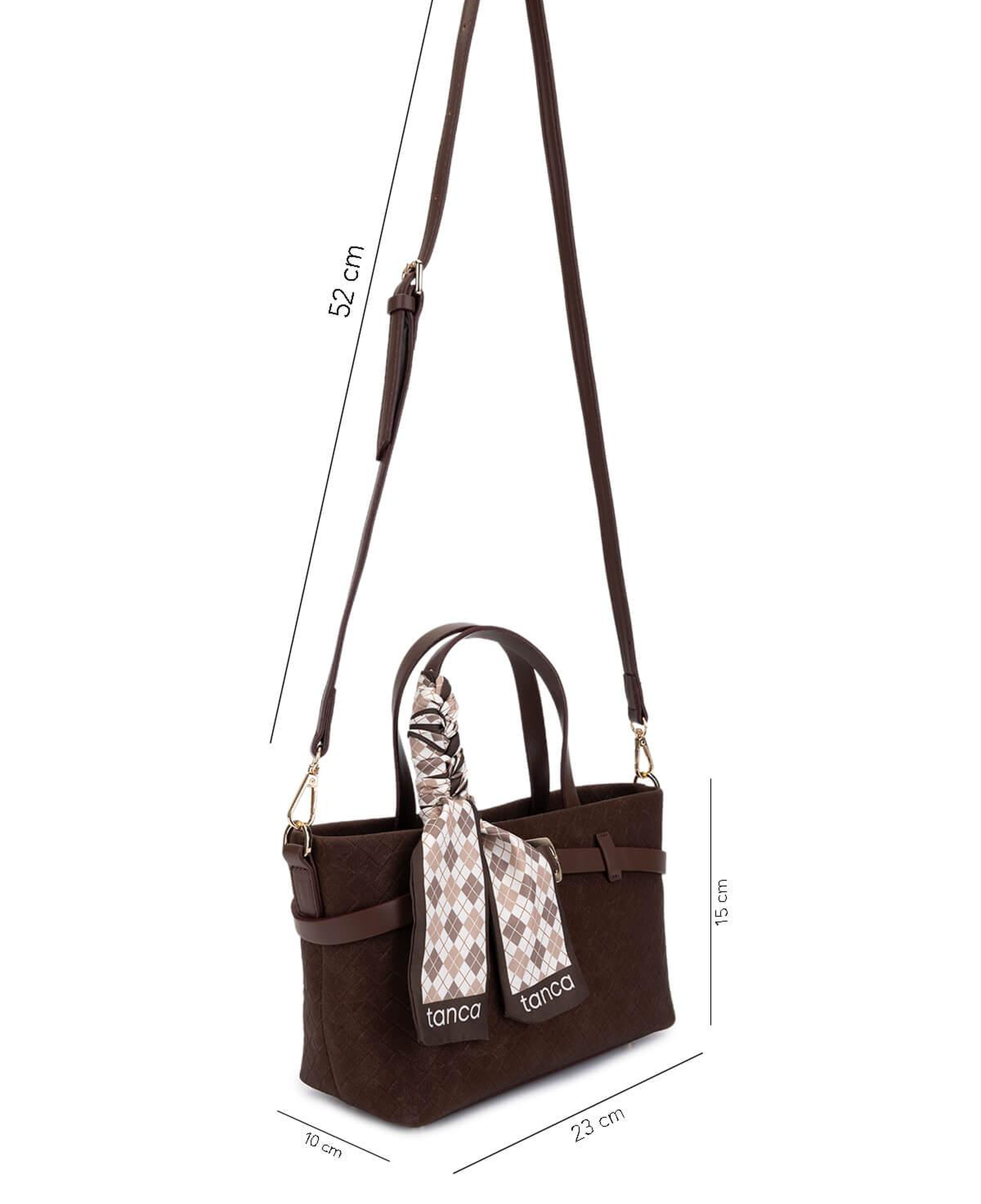 Tamer Tanca Kadın Suni Deri Kahverengi Kol Çantası