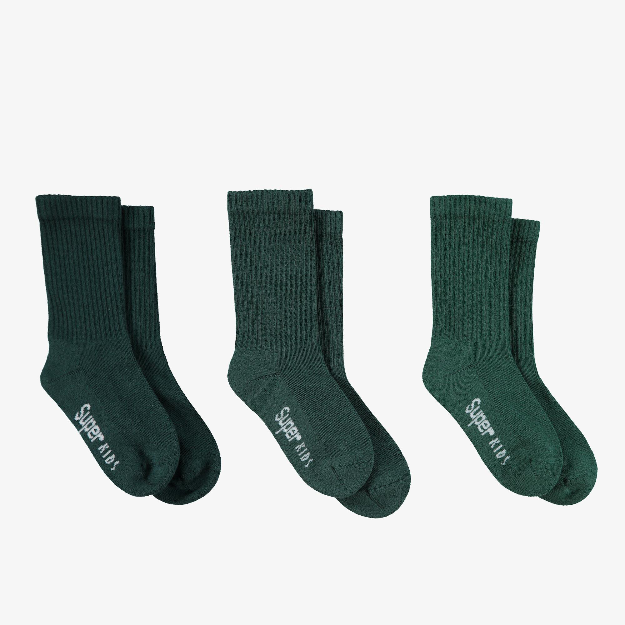 UNITED4 Long-Medium Çocuk Yeşil 3'lü Çorap