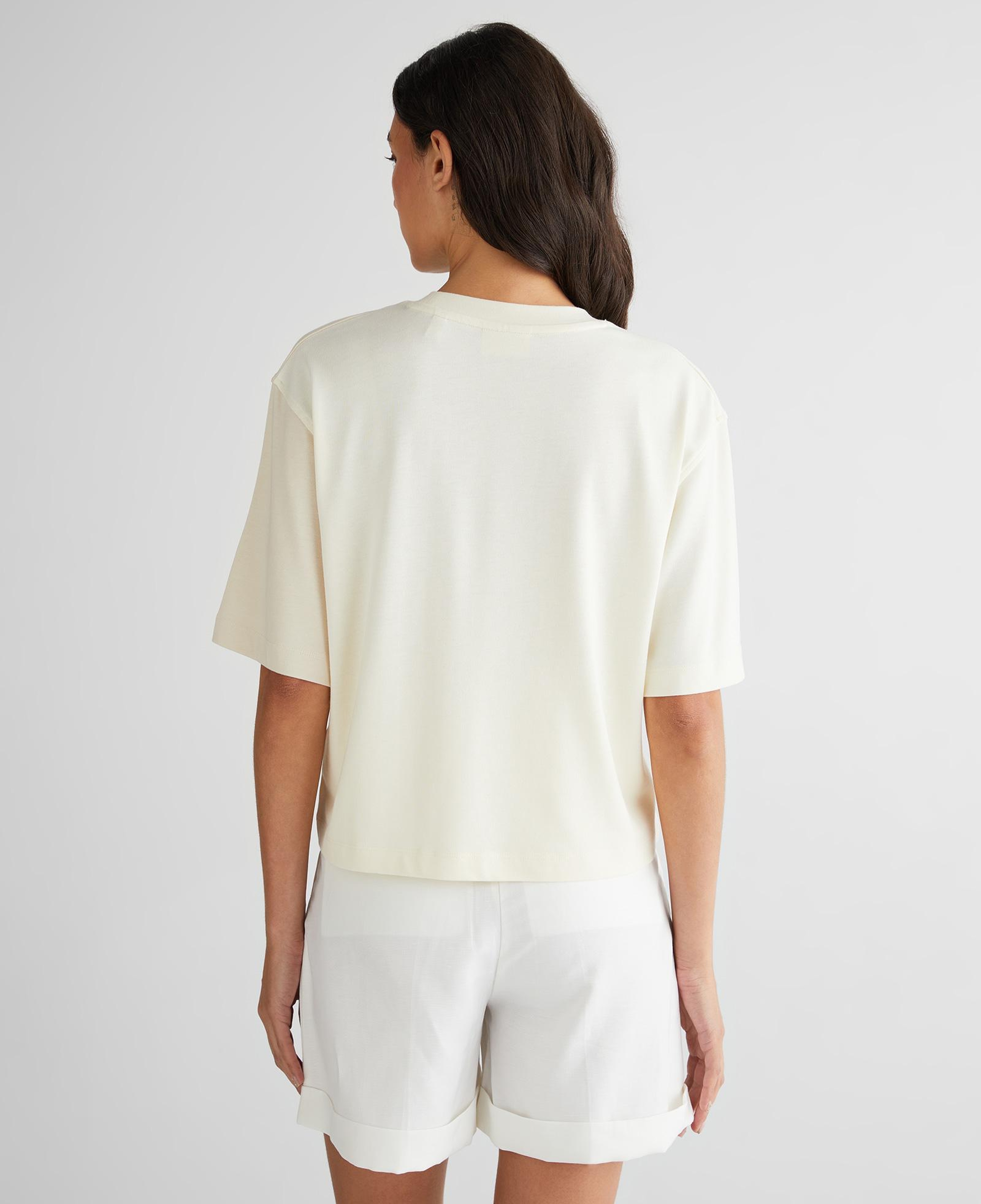 GANT Kadın Beyaz Bisiklet Yaka Renk Bloklu T-Shirt