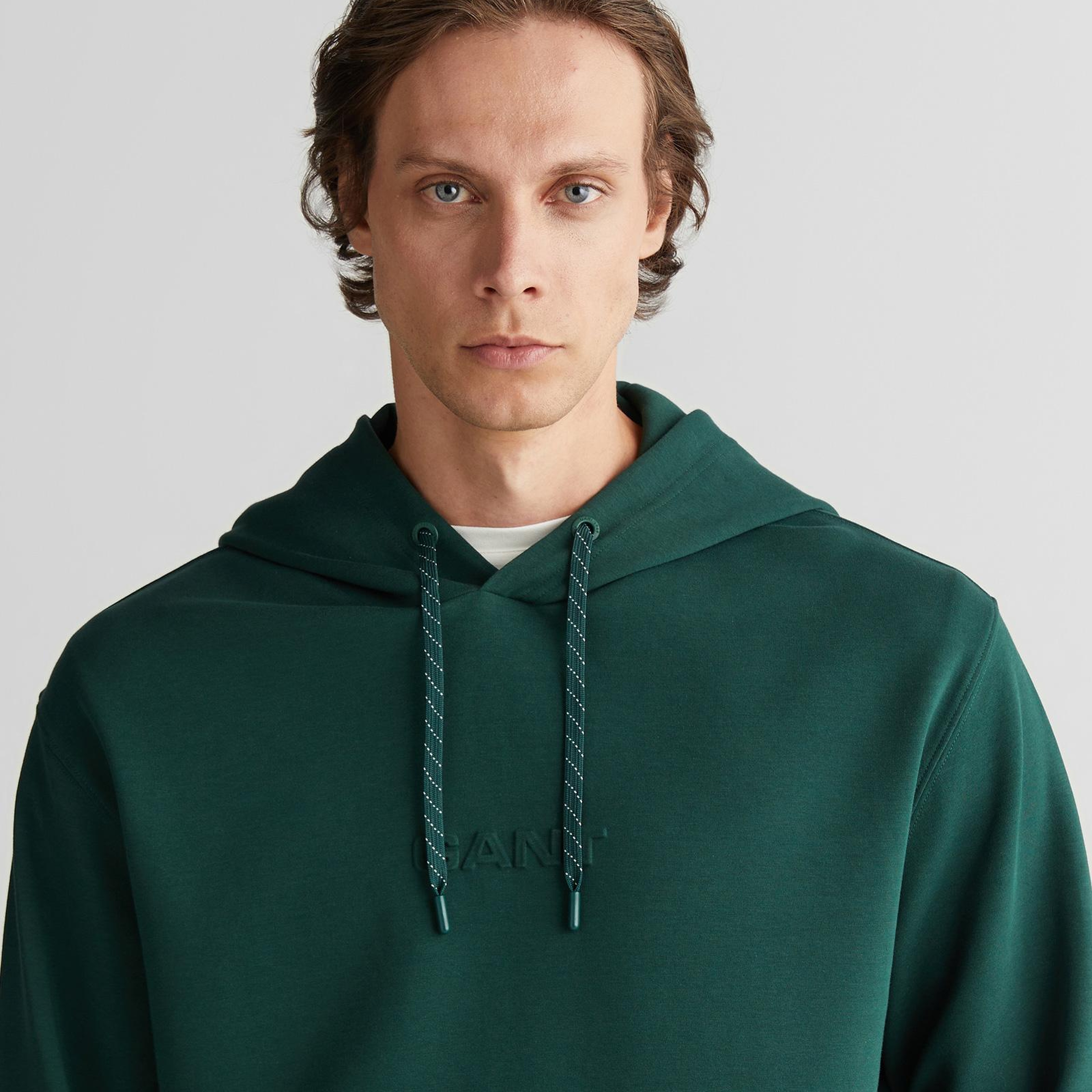 Erkek Yeşil Relaxed Fit Kapüşonlu Sweatshirt