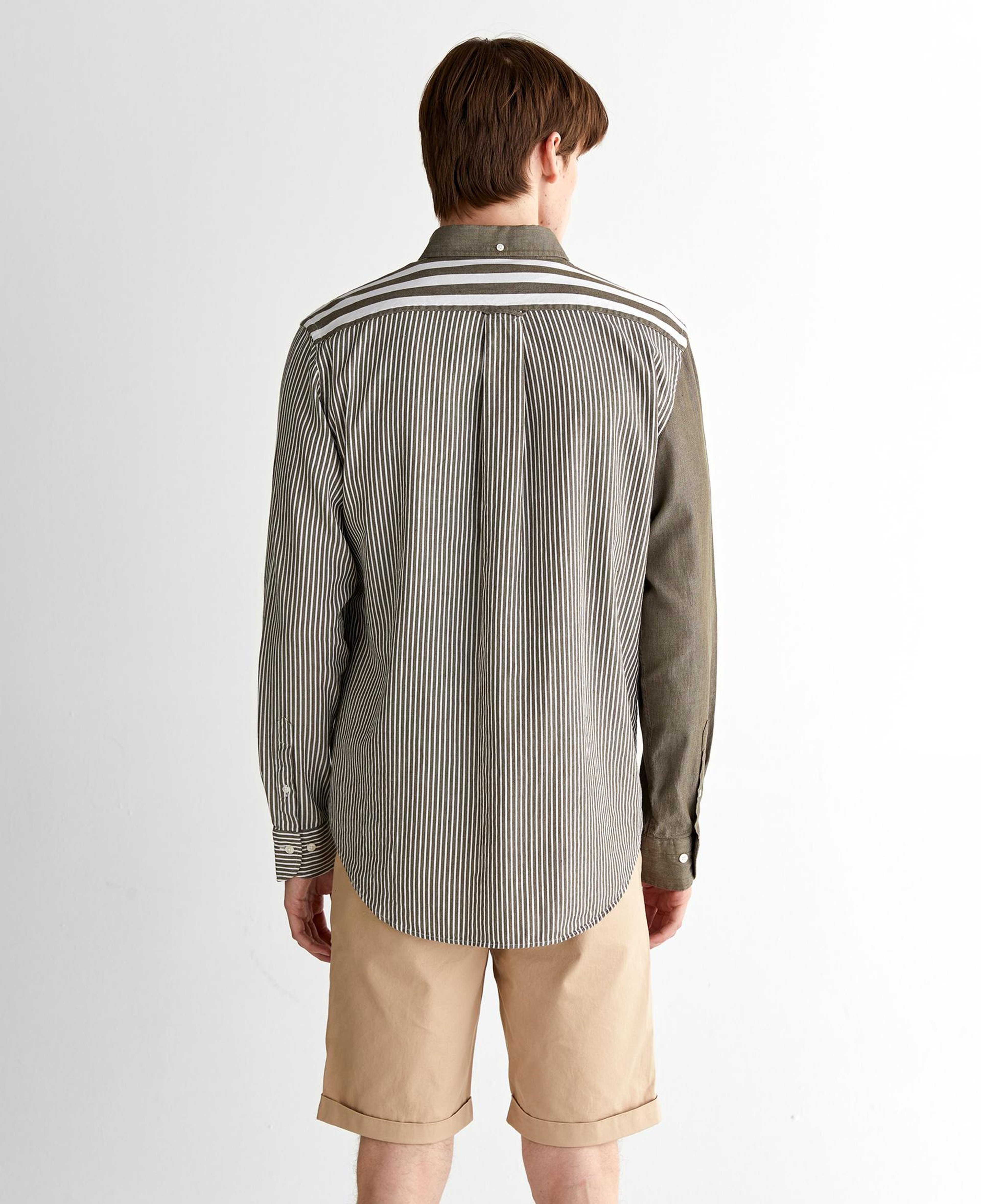 GANT Erkek Yeşil Regular Fit Düğmeli Yaka Çizgili Gömlek