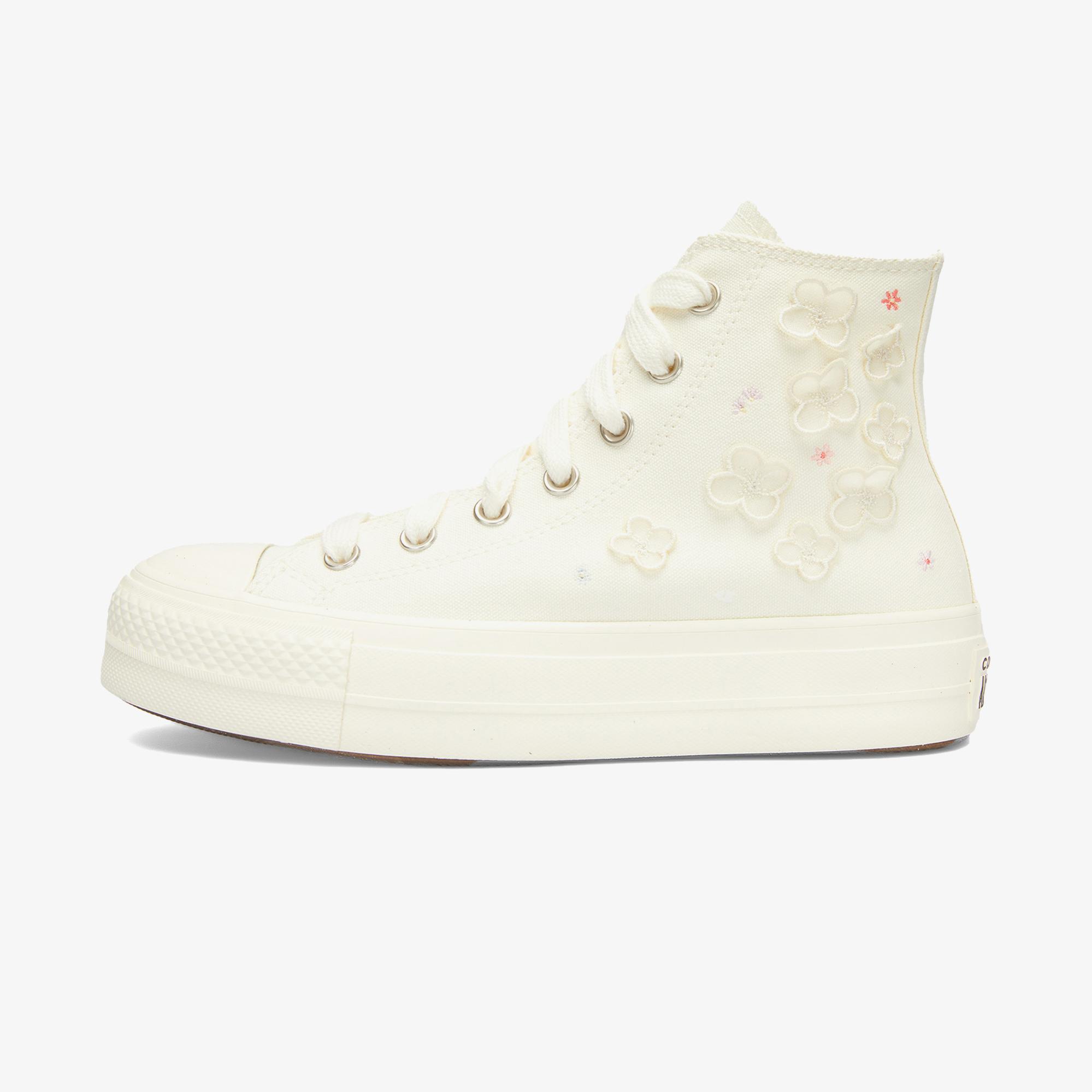 Converse Chuck Taylor All Star Lift 3D Flowers Kadın Beyaz Sneaker