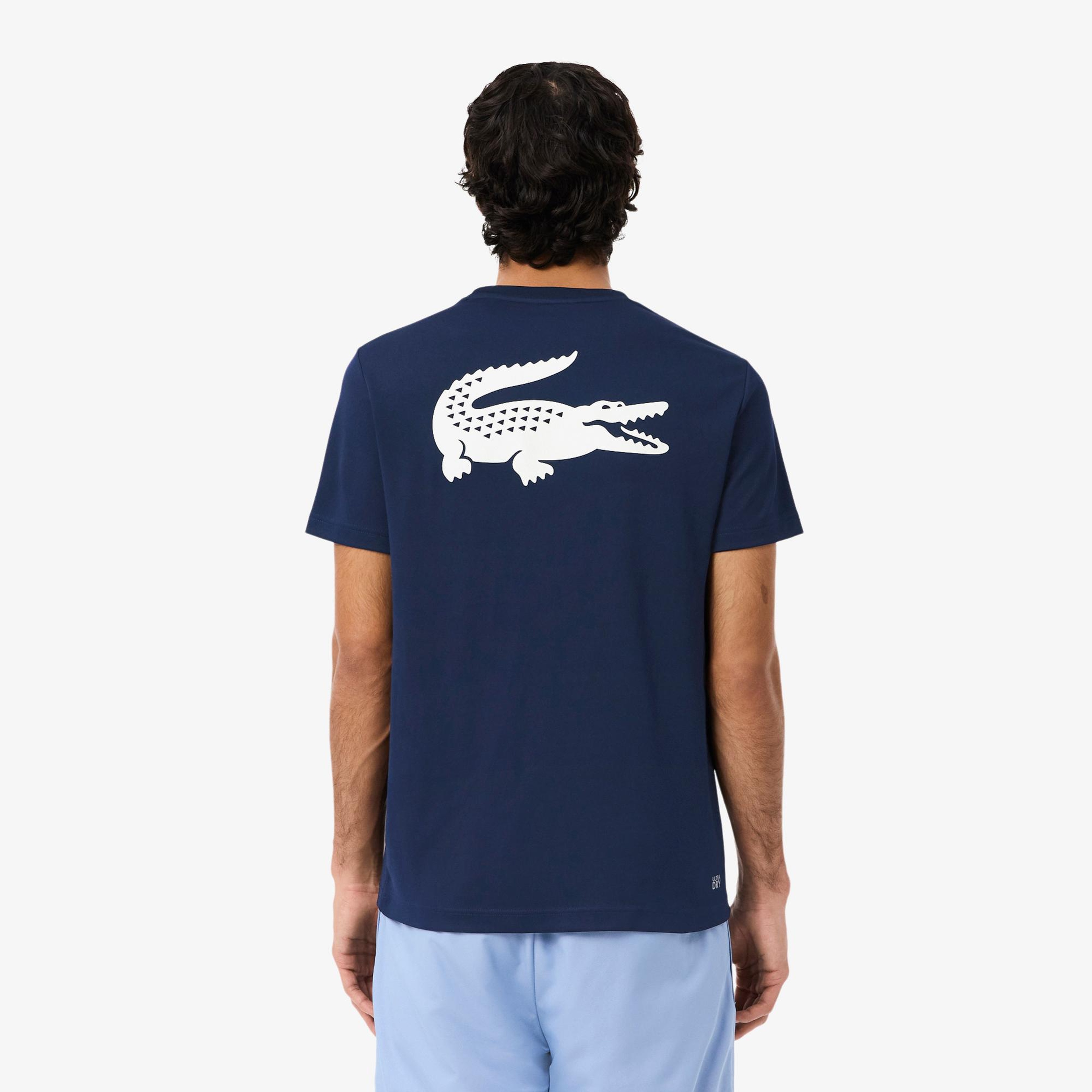 Lacoste Erkek Regular Fit Bisiklet Yaka Baskılı Lacivert T-Shirt