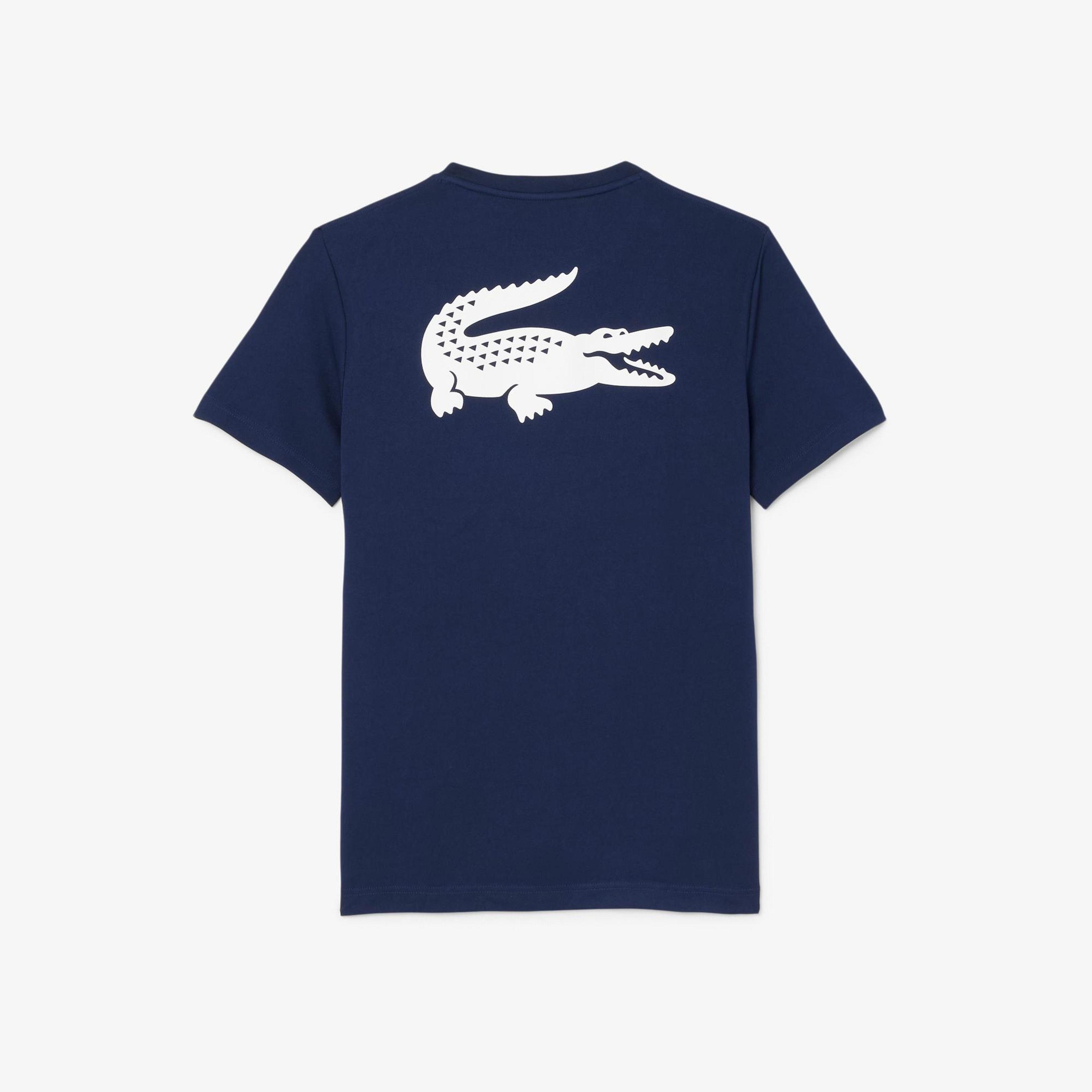 Lacoste Erkek Regular Fit Bisiklet Yaka Baskılı Lacivert T-Shirt