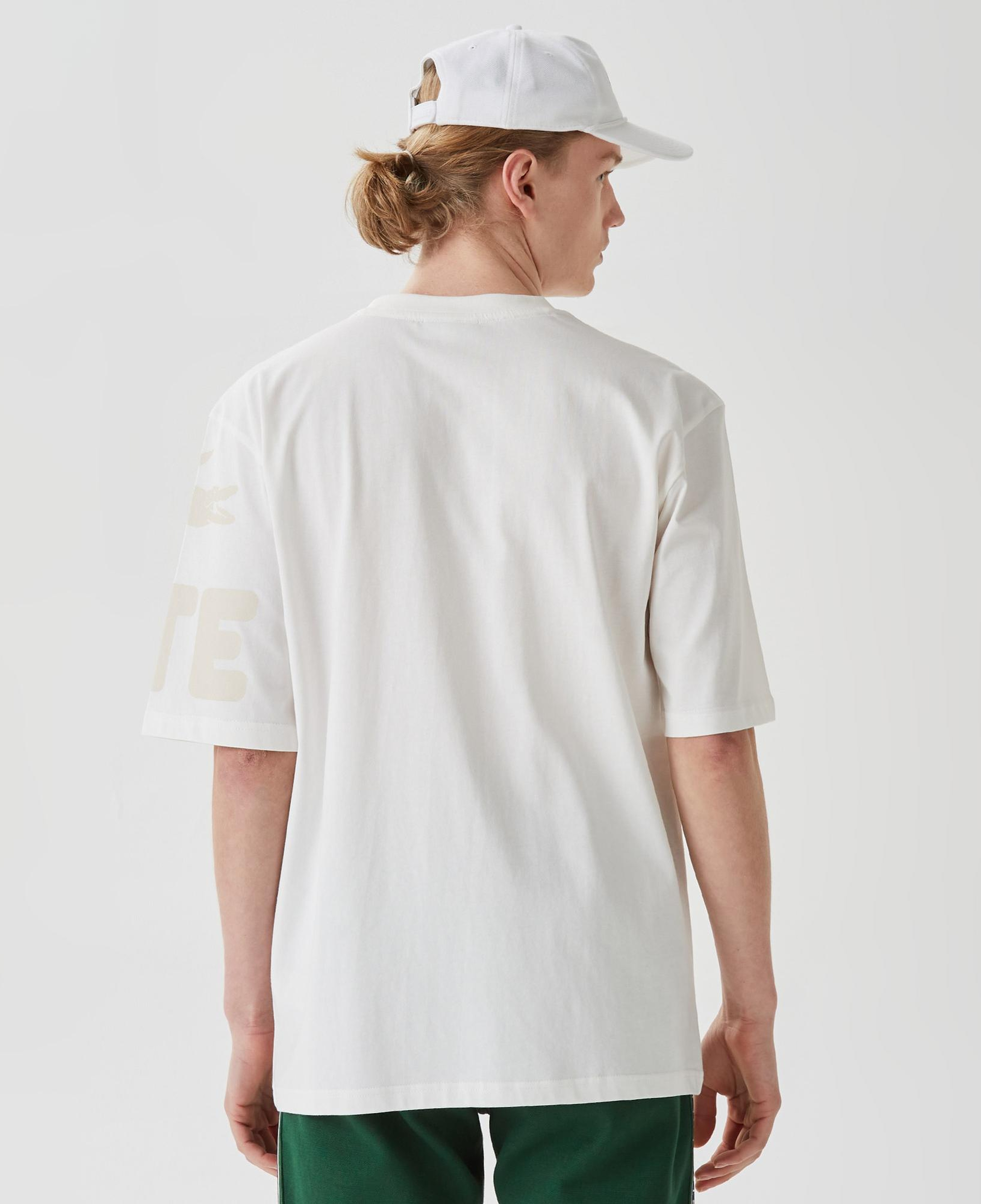 Lacoste Erkek Relaxed Fit Bisiklet Yaka Baskılı Beyaz T-Shirt