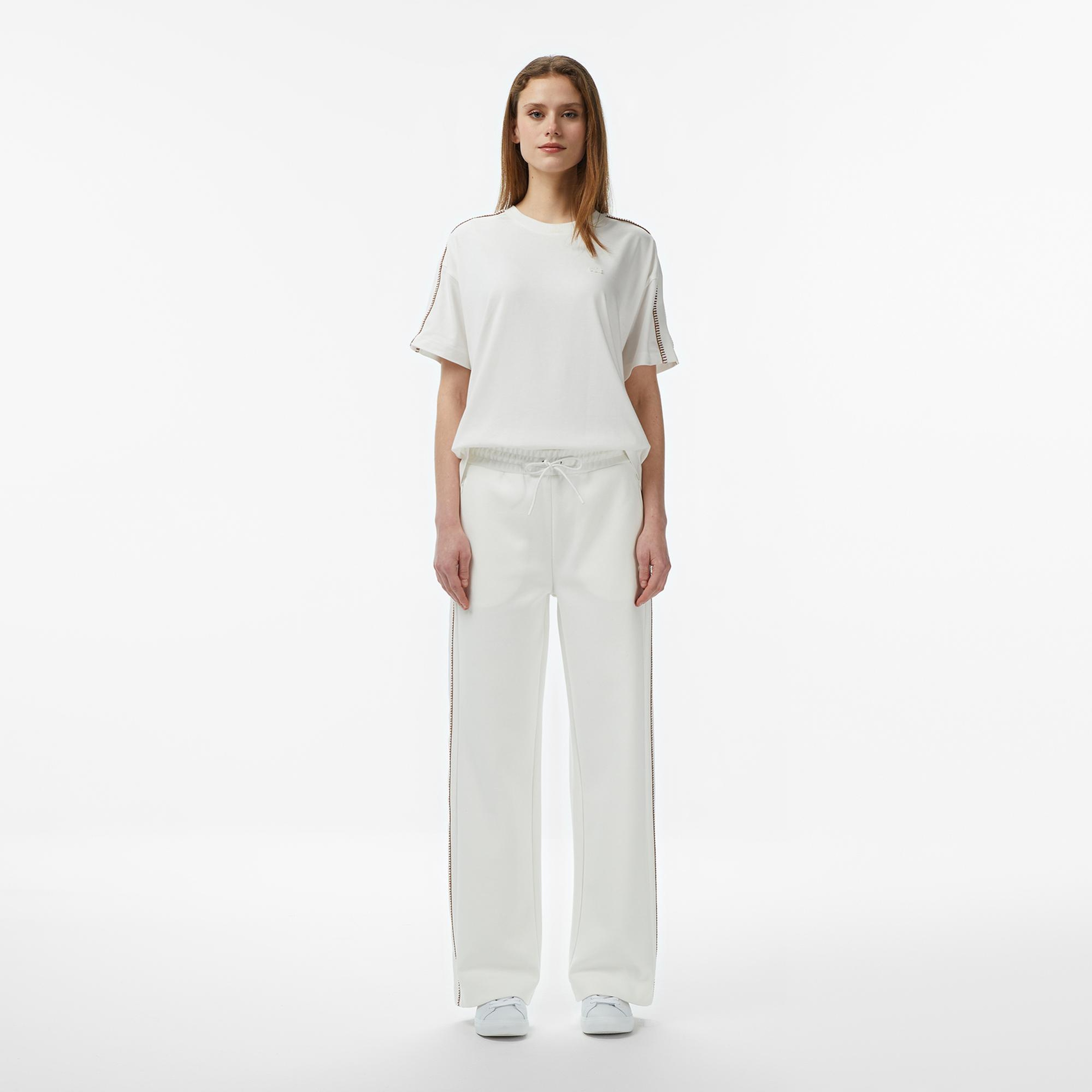 Lacoste Kadın Regular Fit Krem Eşofman Altı