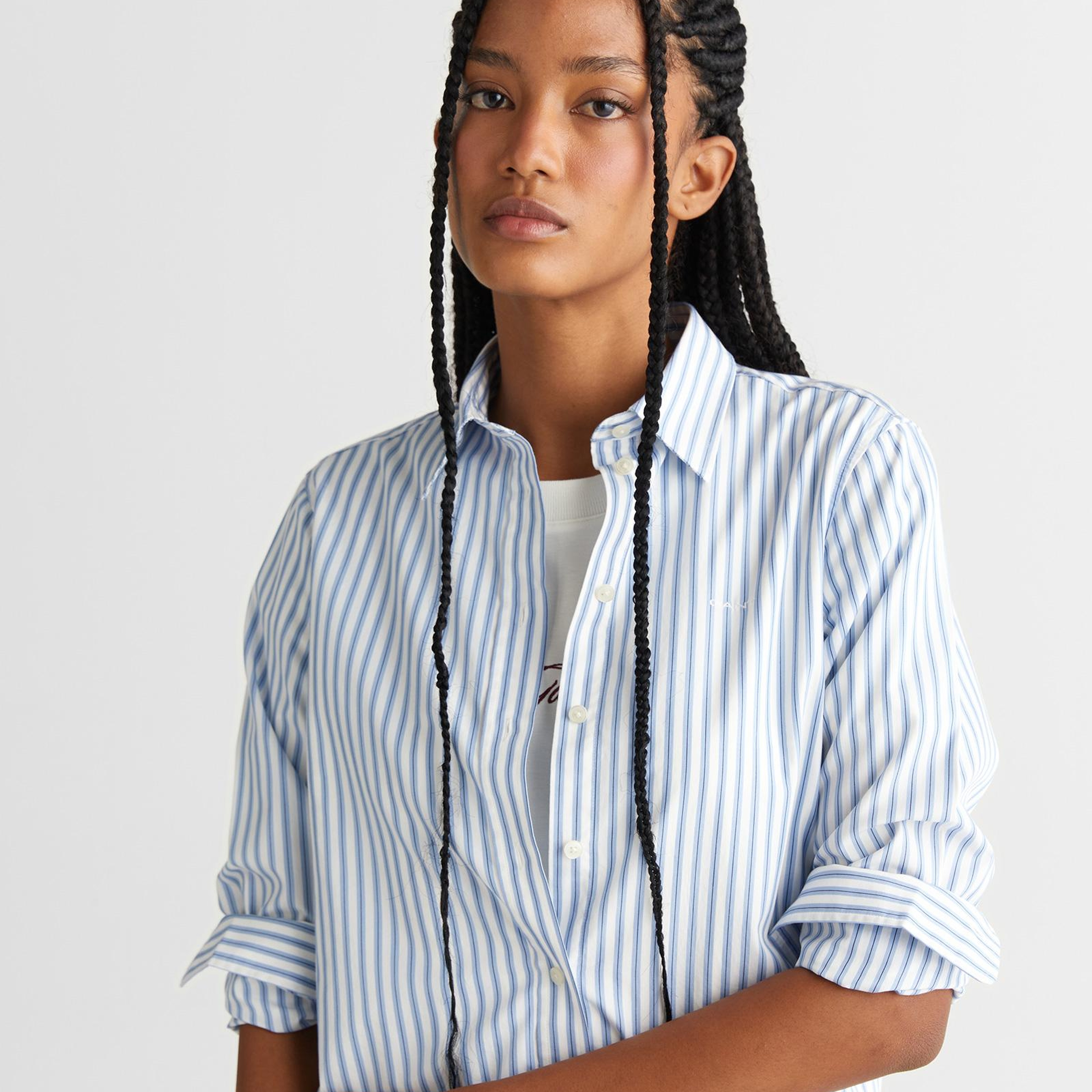 GANT Kadın Mavi Regular Fit Düğmeli Gömlek