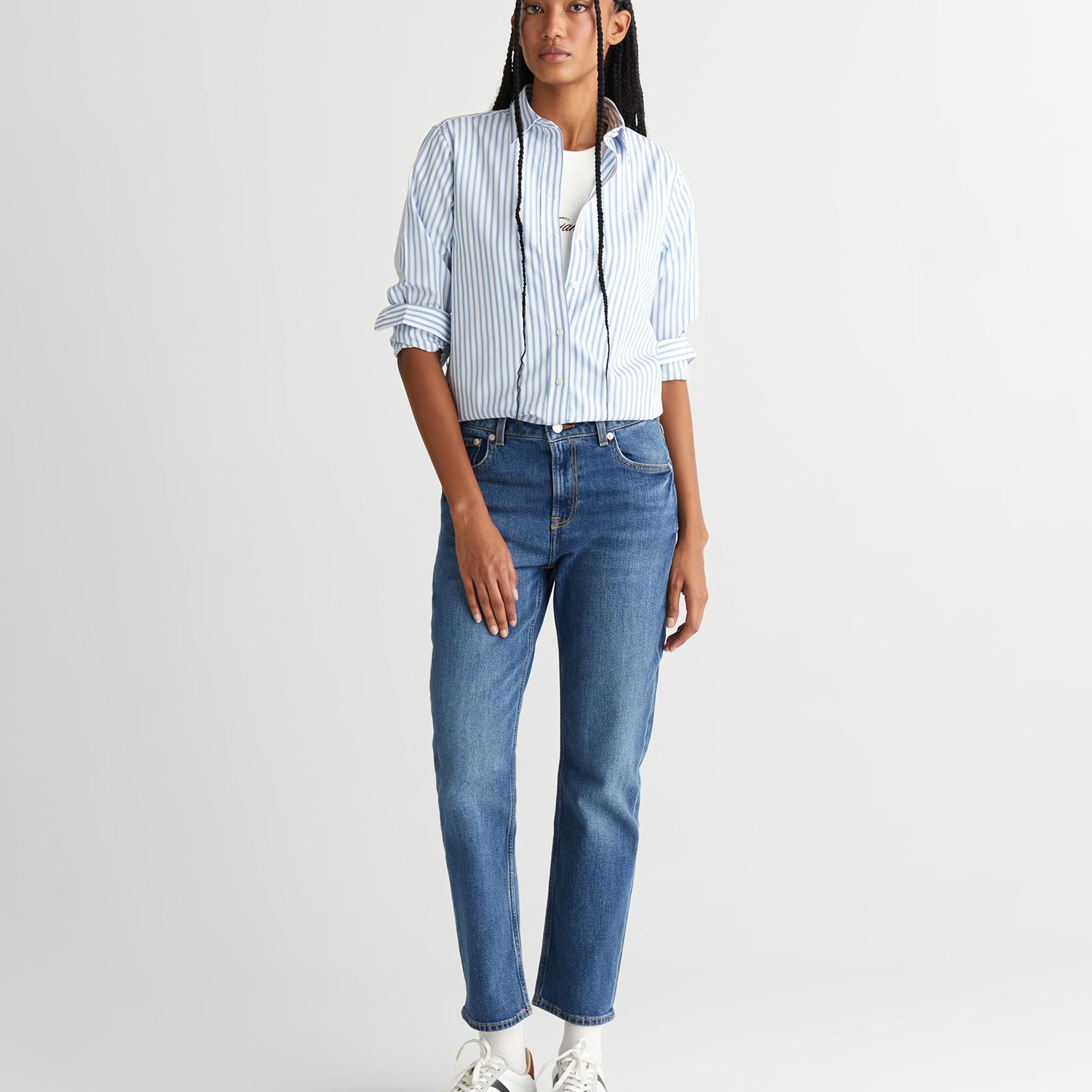 GANT Kadın Mavi Regular Fit Düğmeli Gömlek