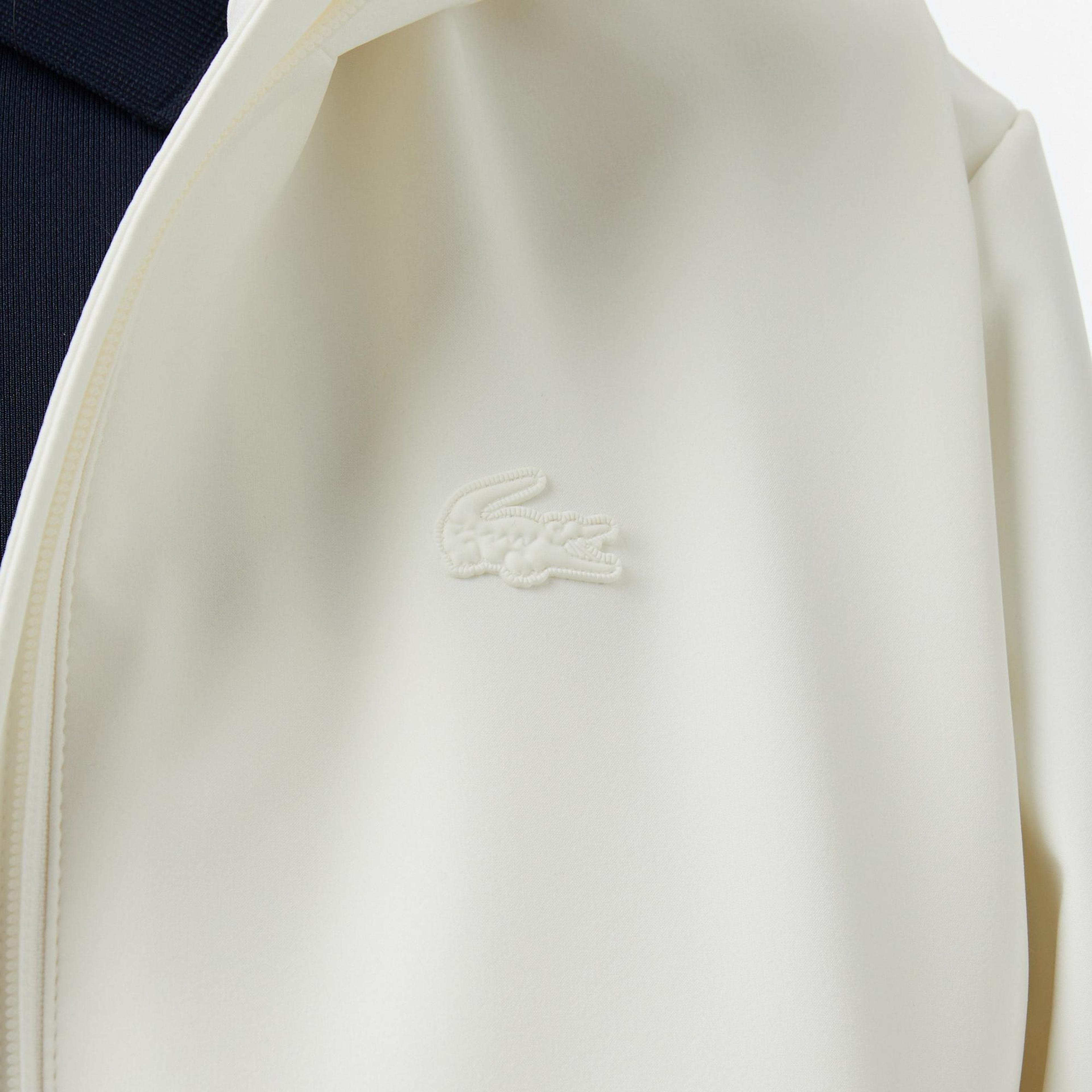 Lacoste Kadın Regular Fit Kapüşonlu Baskılı Krem Yağmurluk