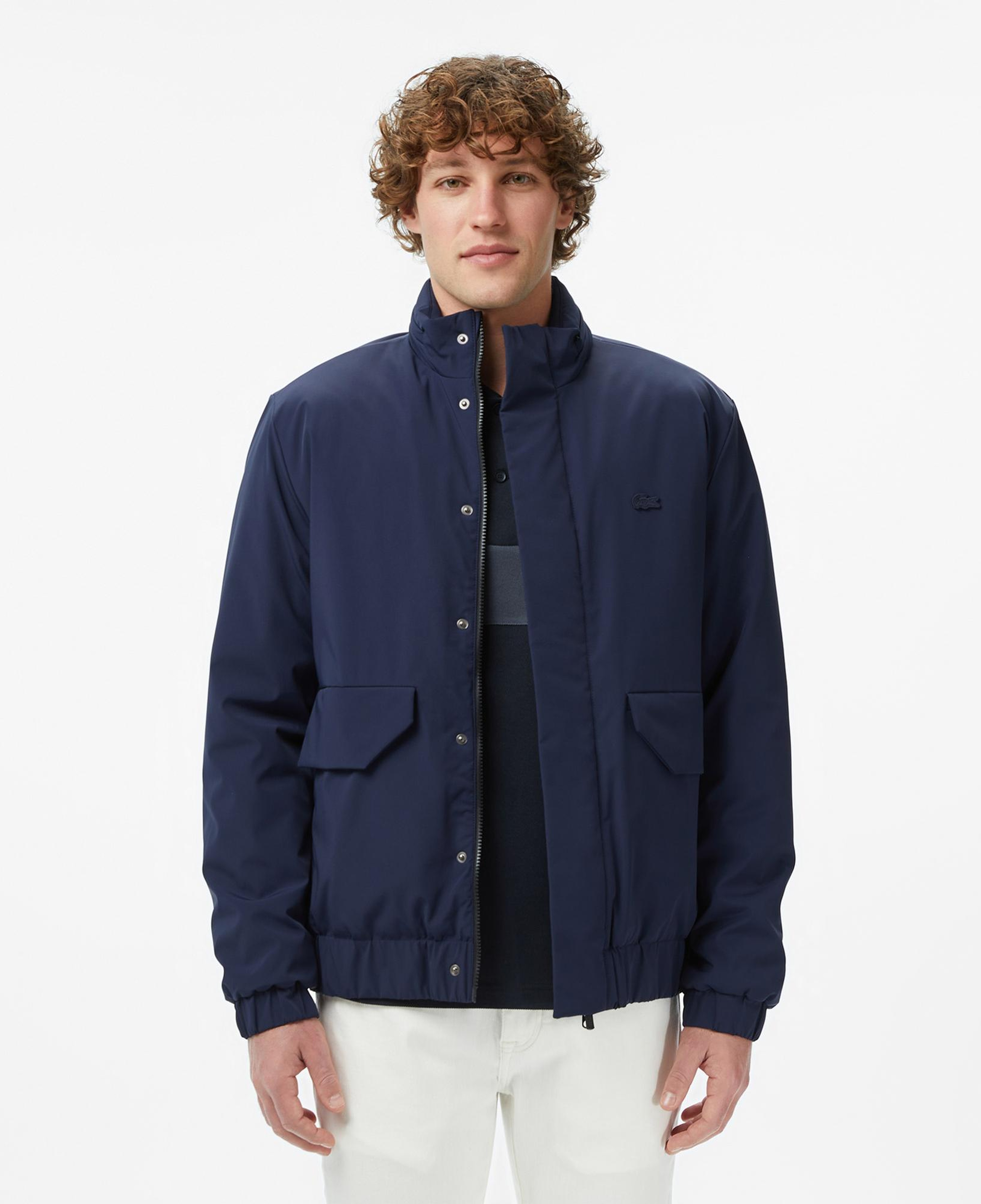 Lacoste Erkek Relaxed Fit Dik Yaka Lacivert Mont