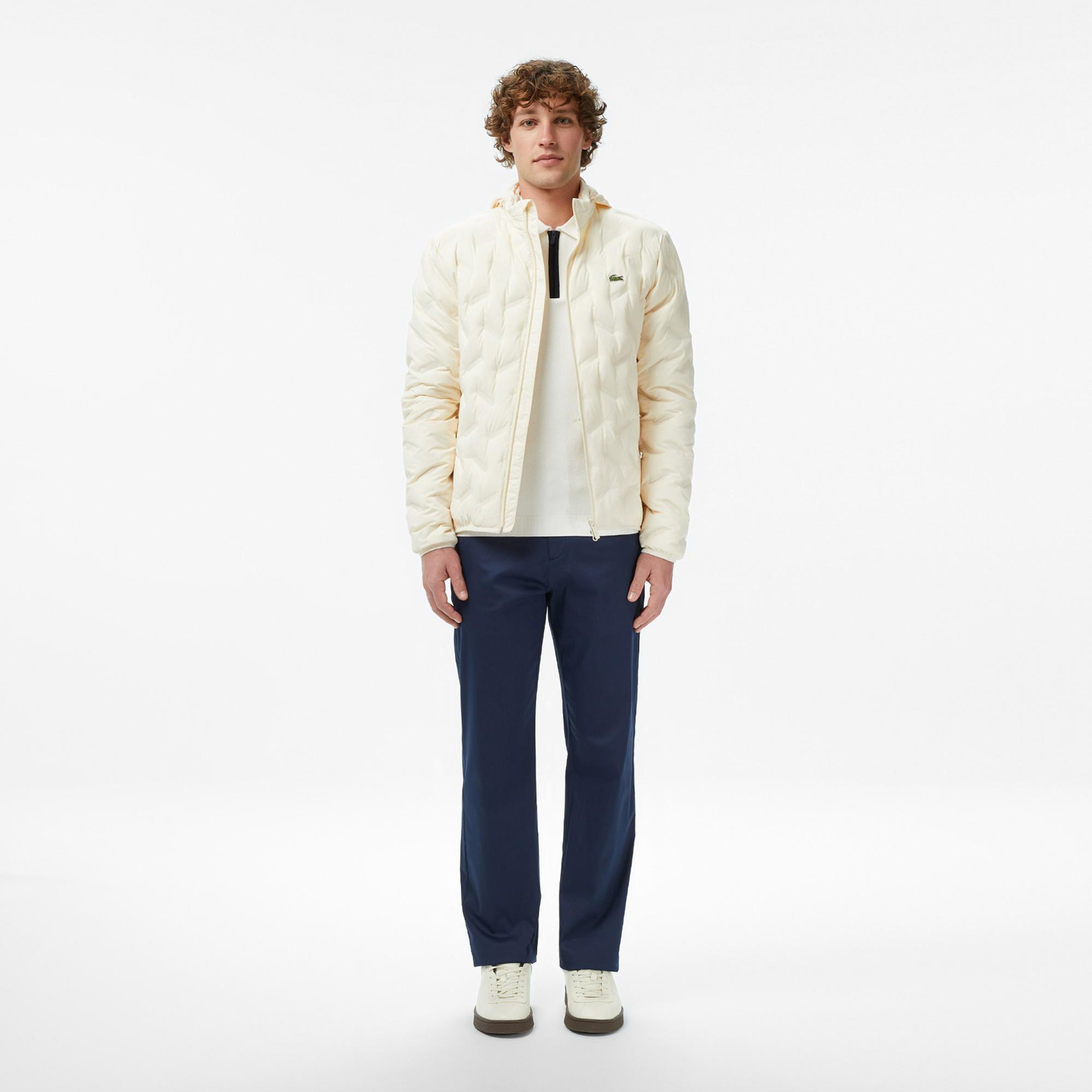 Lacoste Erkek Regular Fit Dik Yaka Kapitone Krem Mont