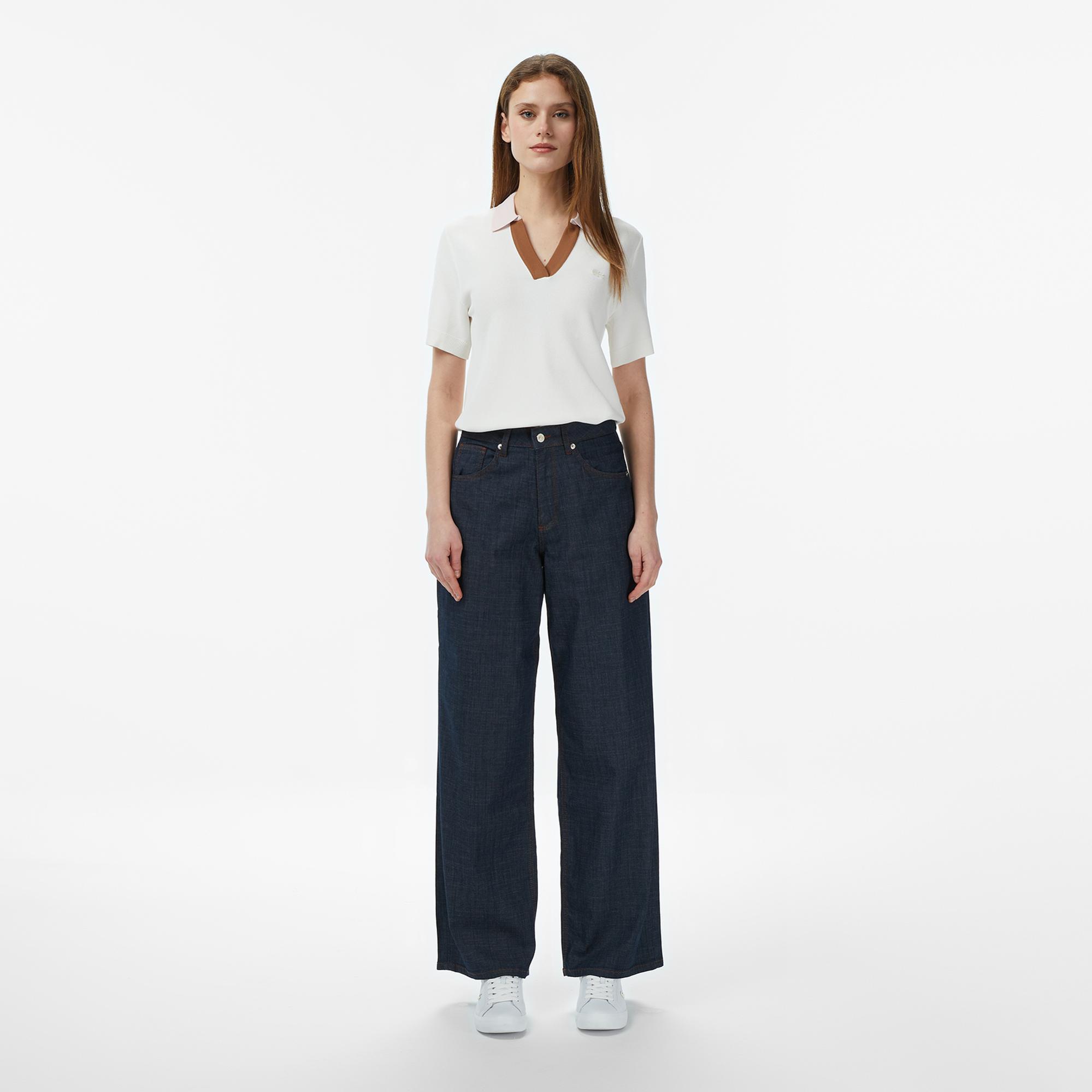 Lacoste Kadın Regular Fit Kısa Kollu Polo Yaka Krem Triko