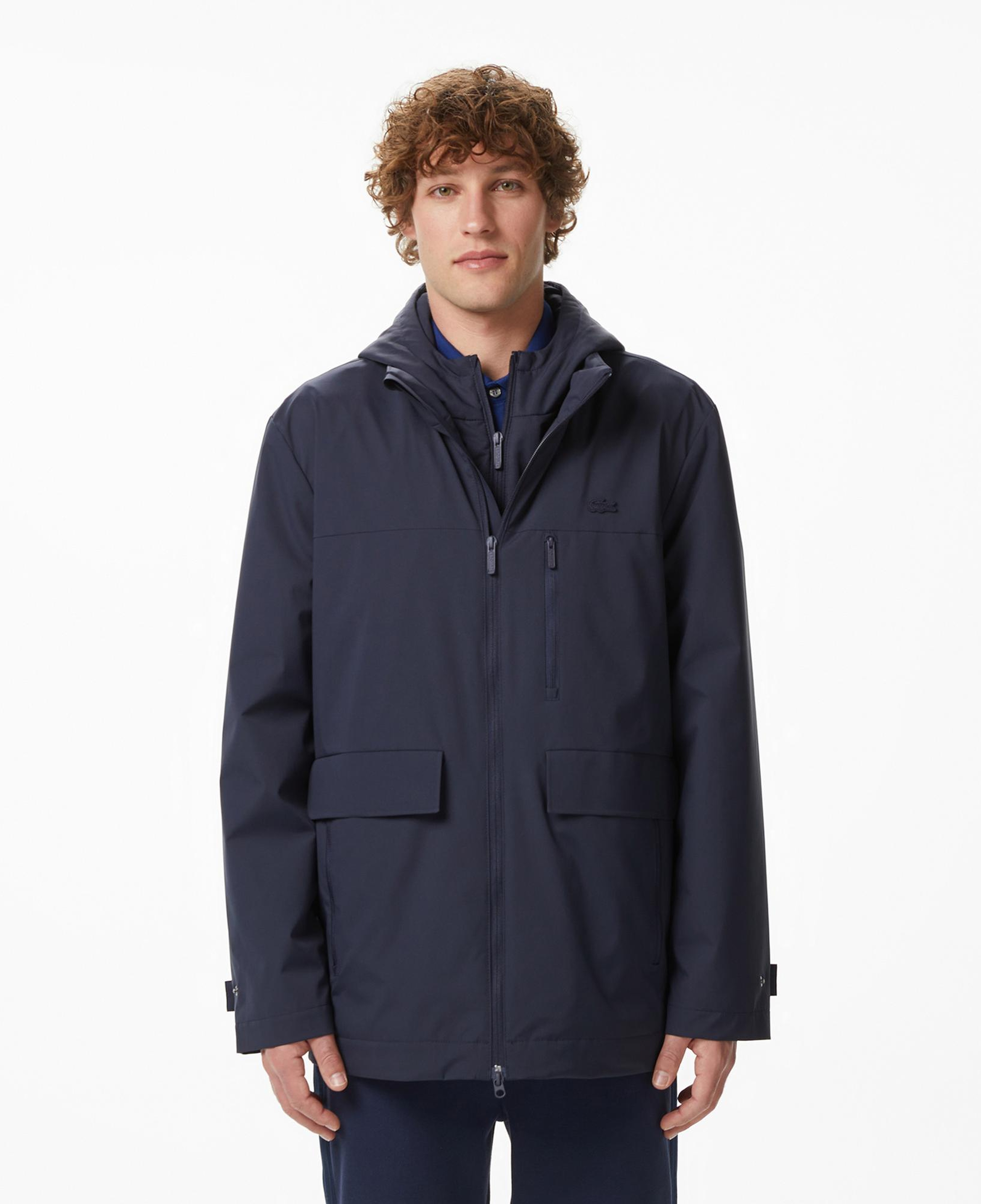 Lacoste Erkek Relaxed Fit Kapüşonlu Lacivert Mont