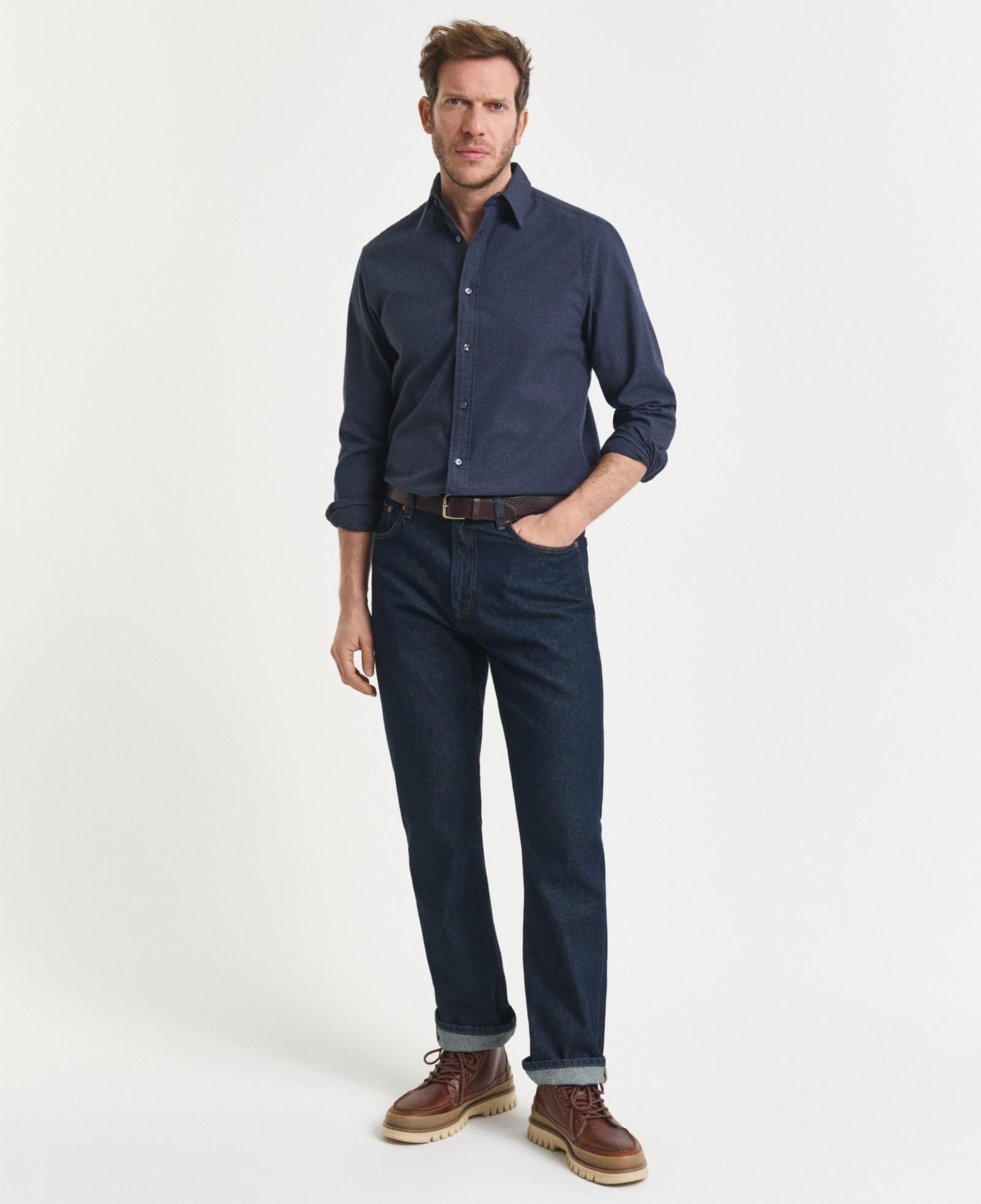GANT Erkek Beyaz Regular Fit Bisiklet Yaka Gömlek