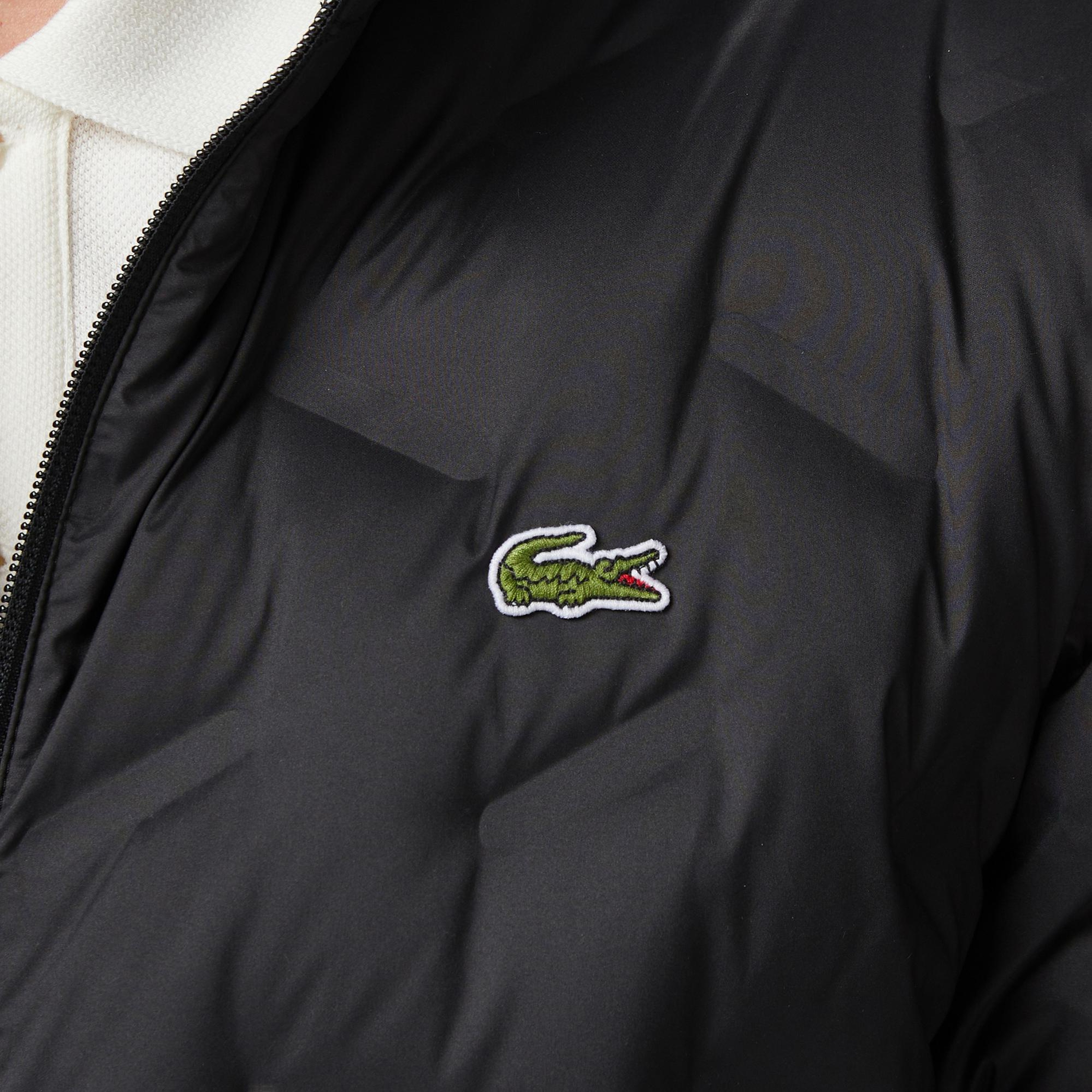 Lacoste Erkek Regular Fit Dik Yaka Kapitone Siyah Mont