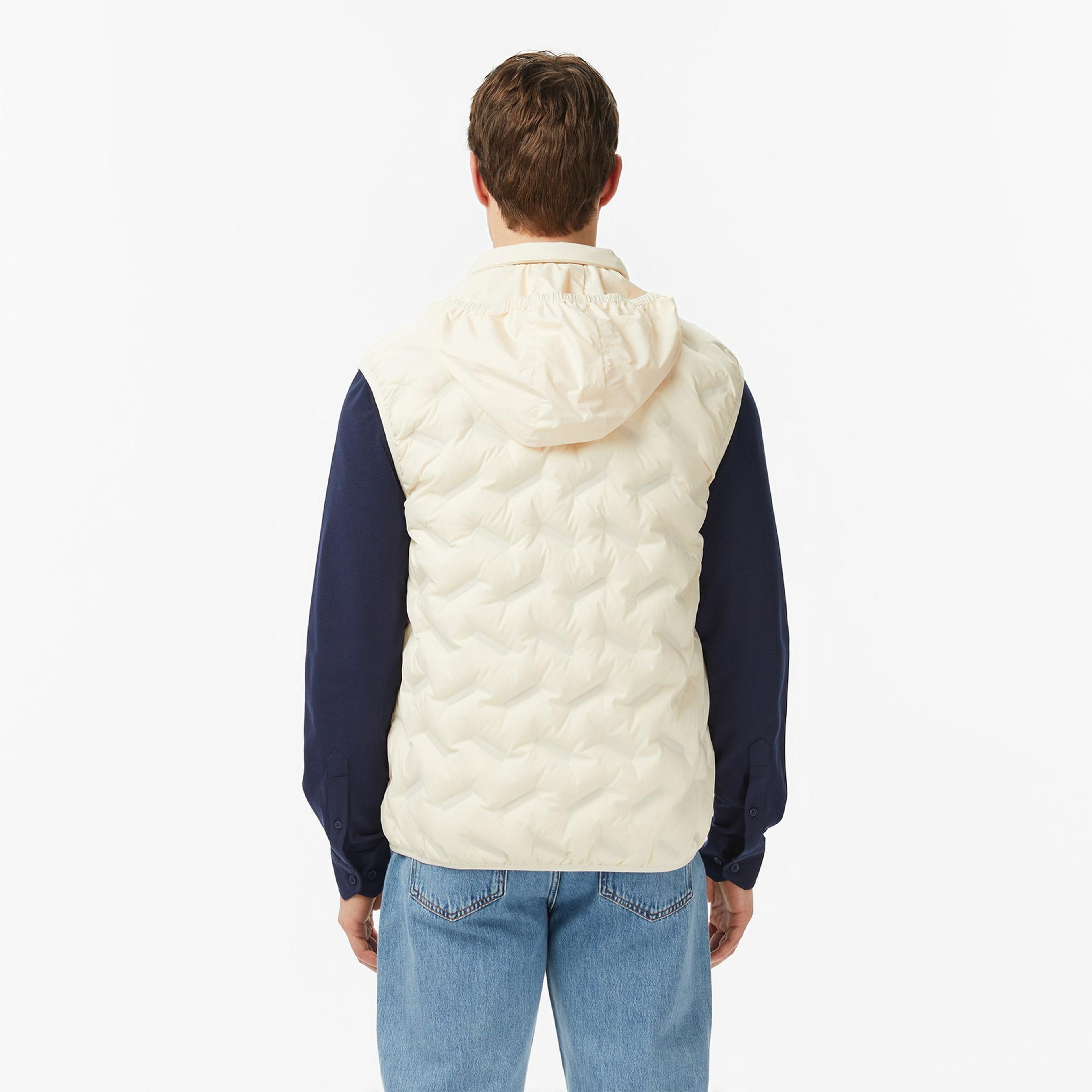 Lacoste Erkek Regular Fit Dik Yaka Kapitone Bej Yelek