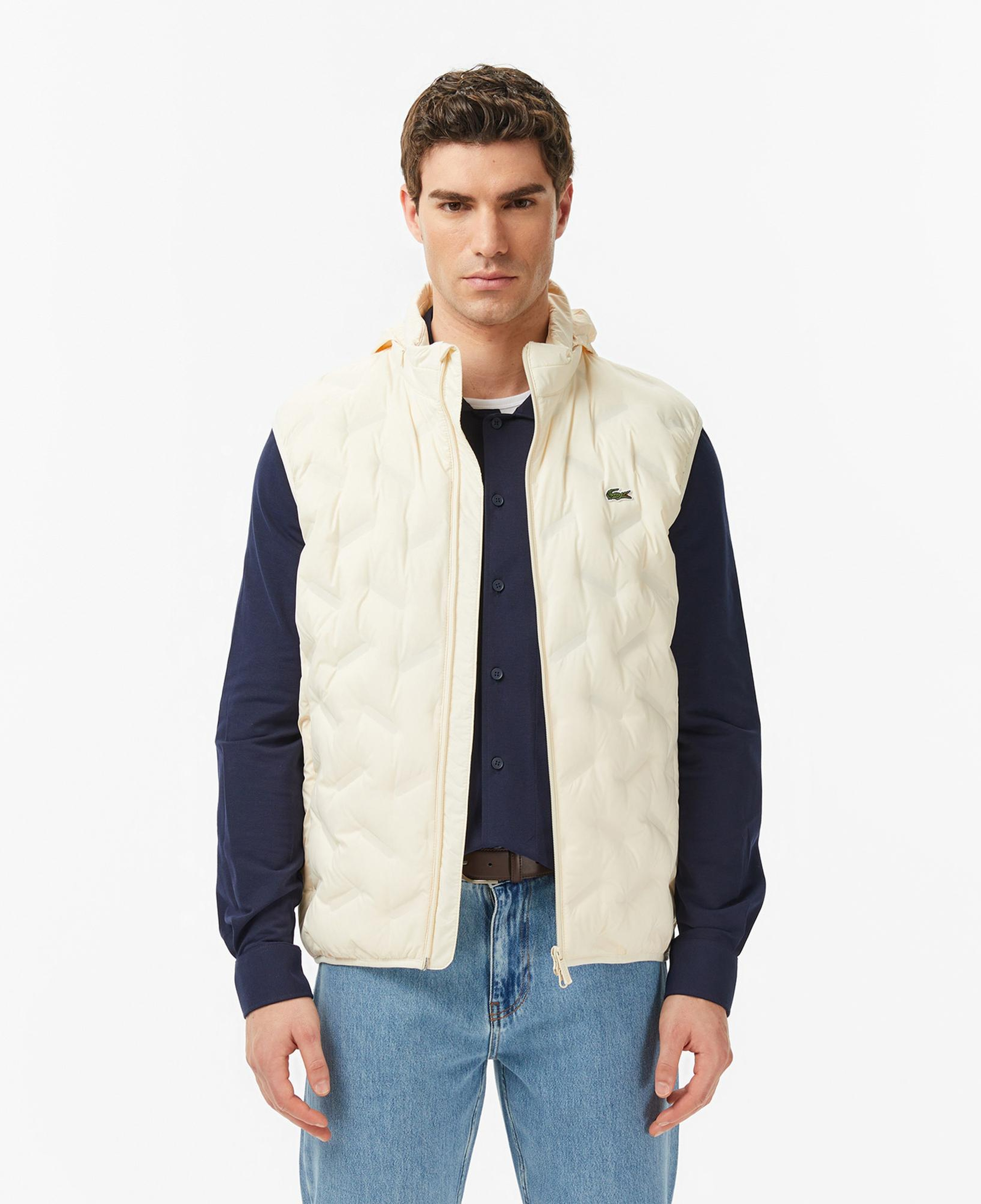 Lacoste Erkek Regular Fit Dik Yaka Kapitone Bej Yelek