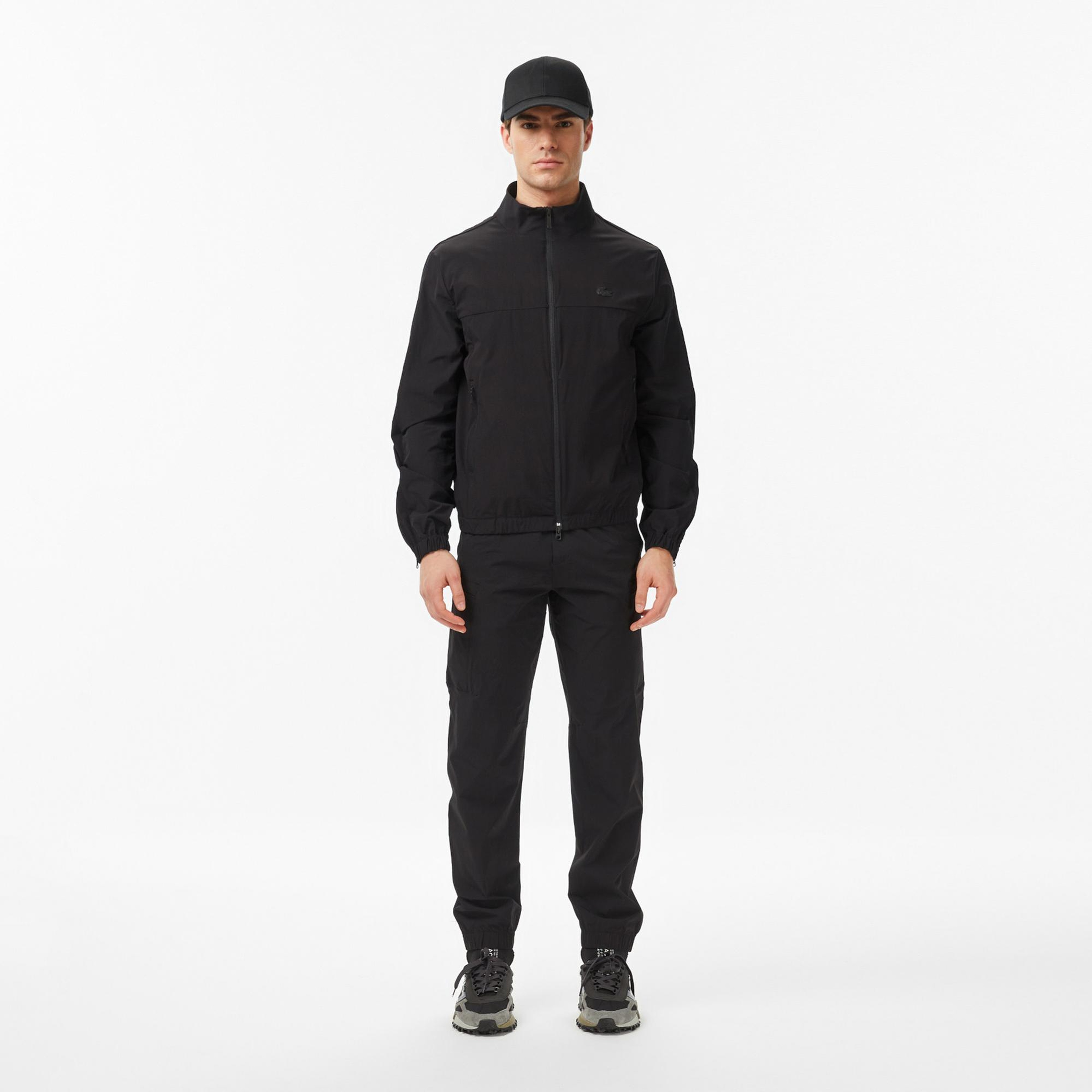 Lacoste Erkek Regular Fit Dik Yaka Siyah Mont