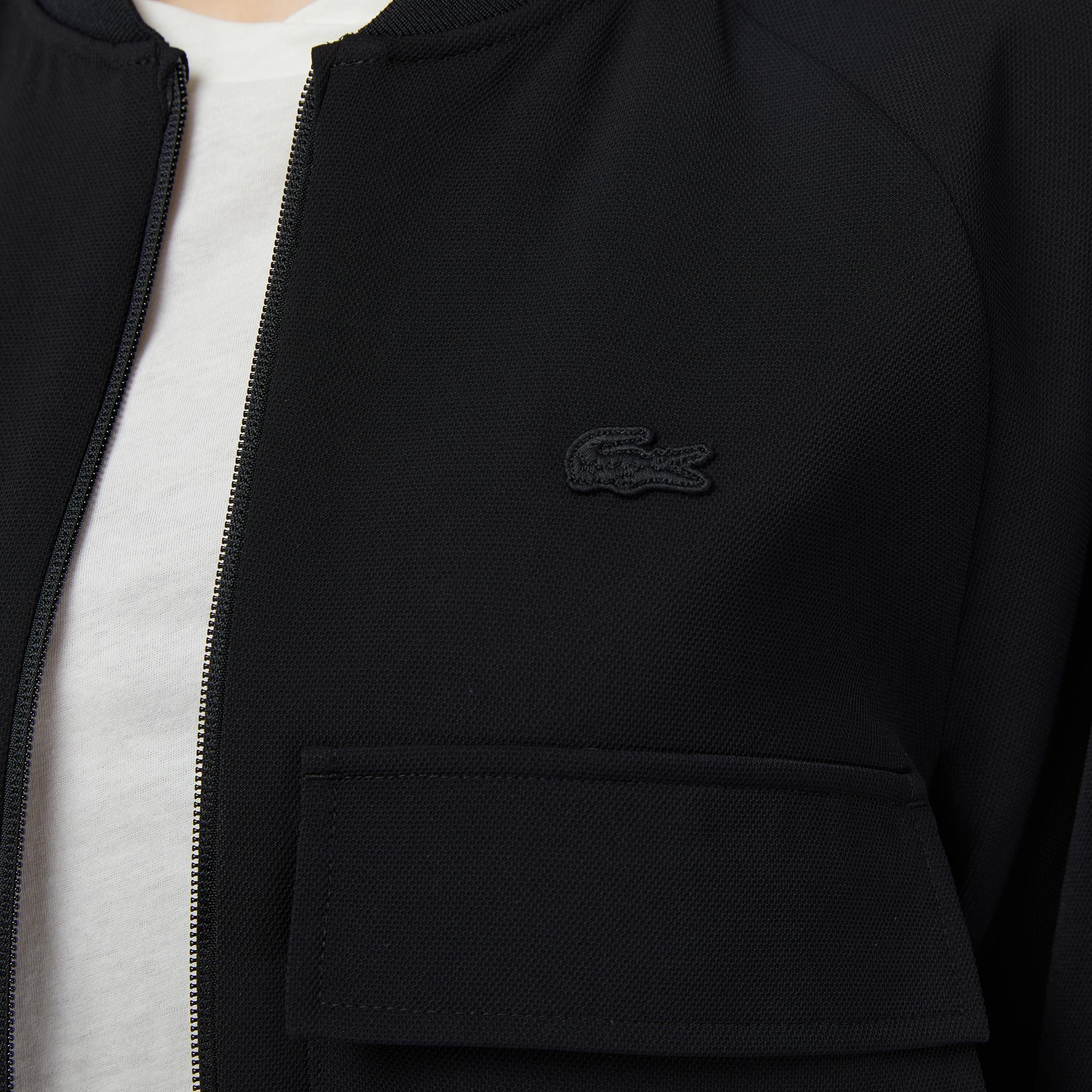 Lacoste Kadın Regular Fit Fermuarlı Siyah Ceket