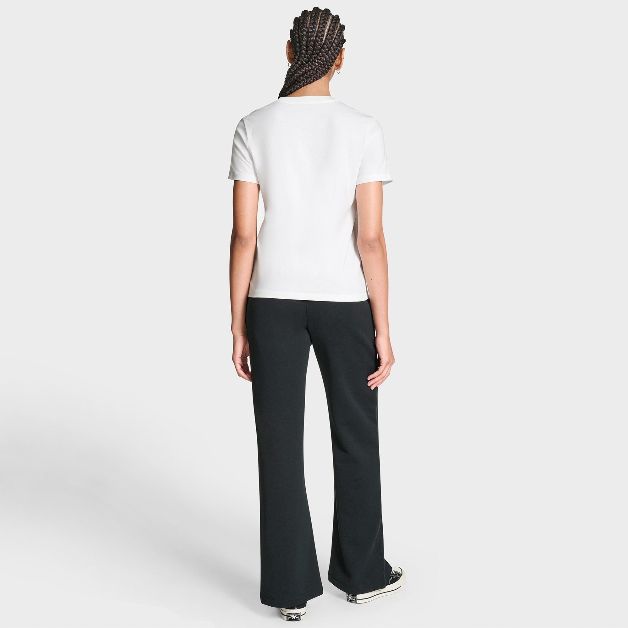 Converse Kadın Chuck Logolu Matalik  Beyaz T-Shirt