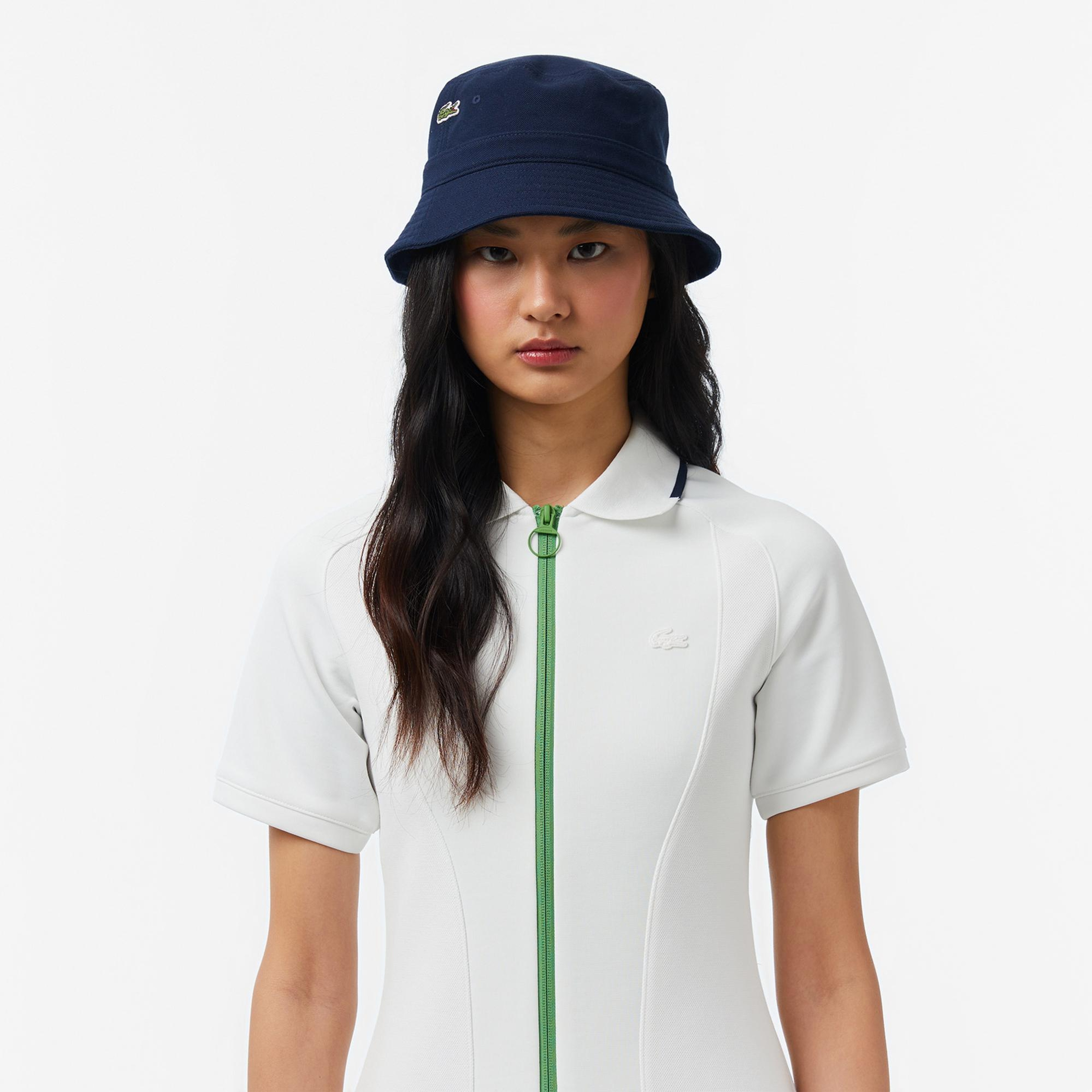 Lacoste Kadın Classic Fit Kısa Kollu Krem Elbise