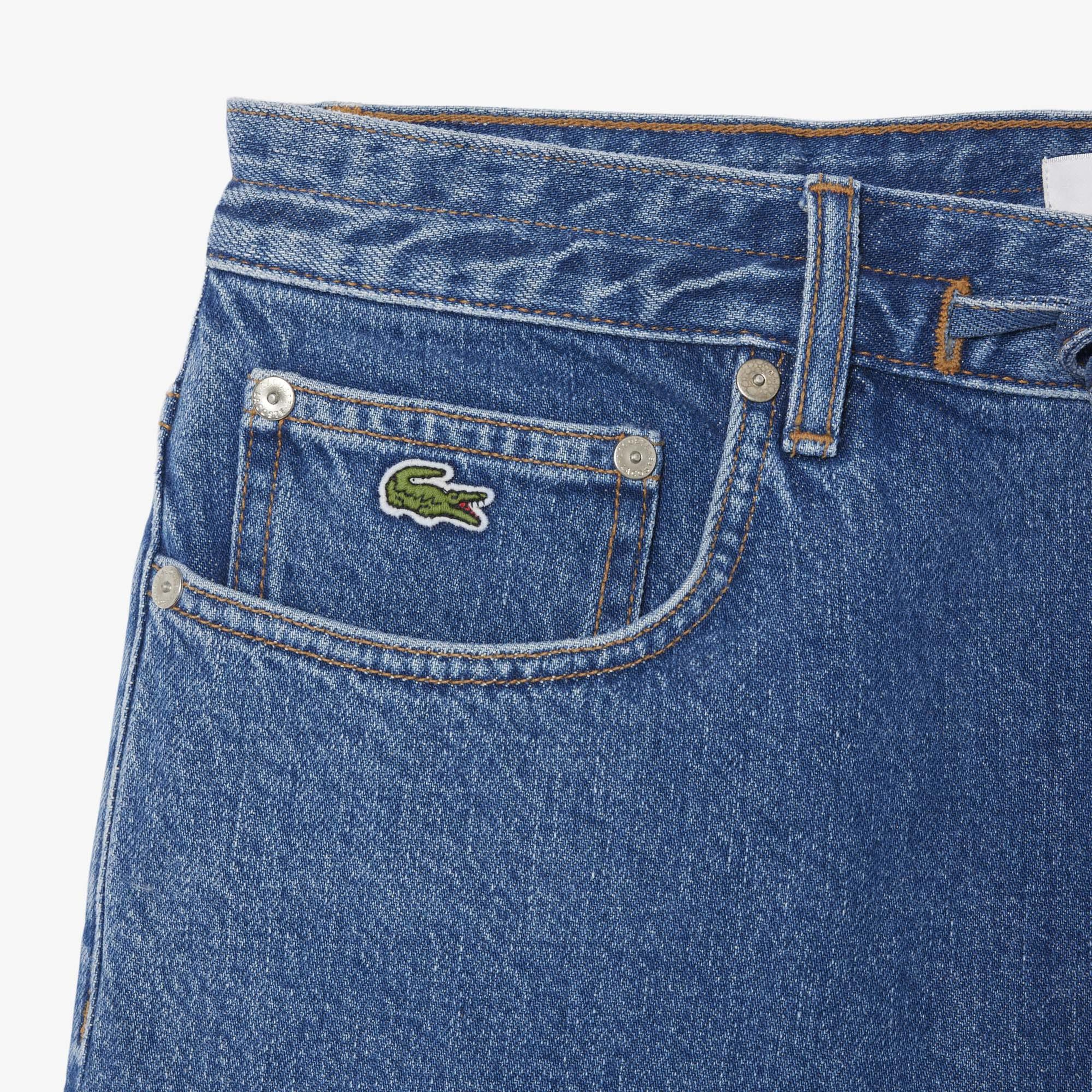Lacoste Kadın Wide Leg Denim Lacivert Şort