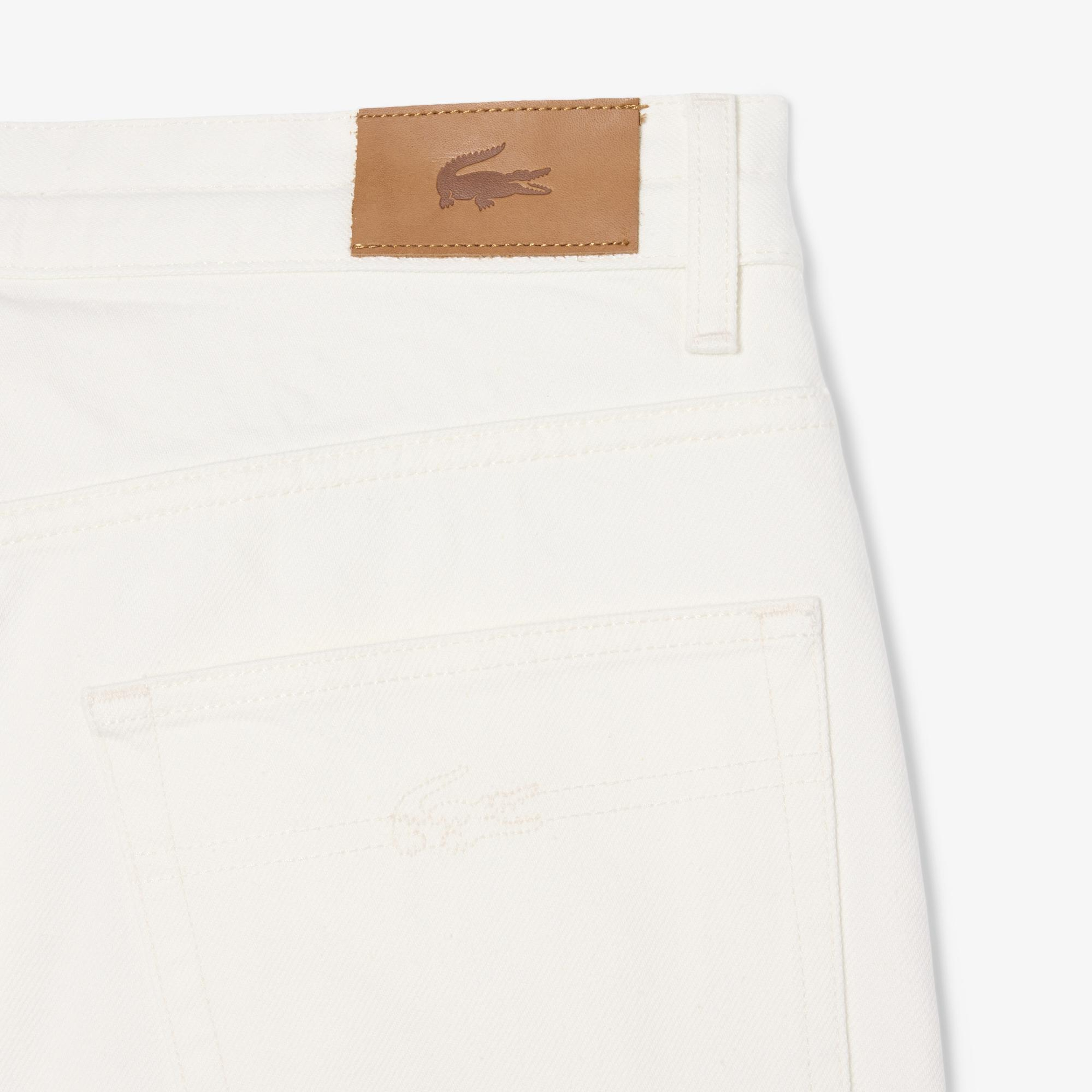 Lacoste Kadın Wide Leg Denim Beyaz Şort