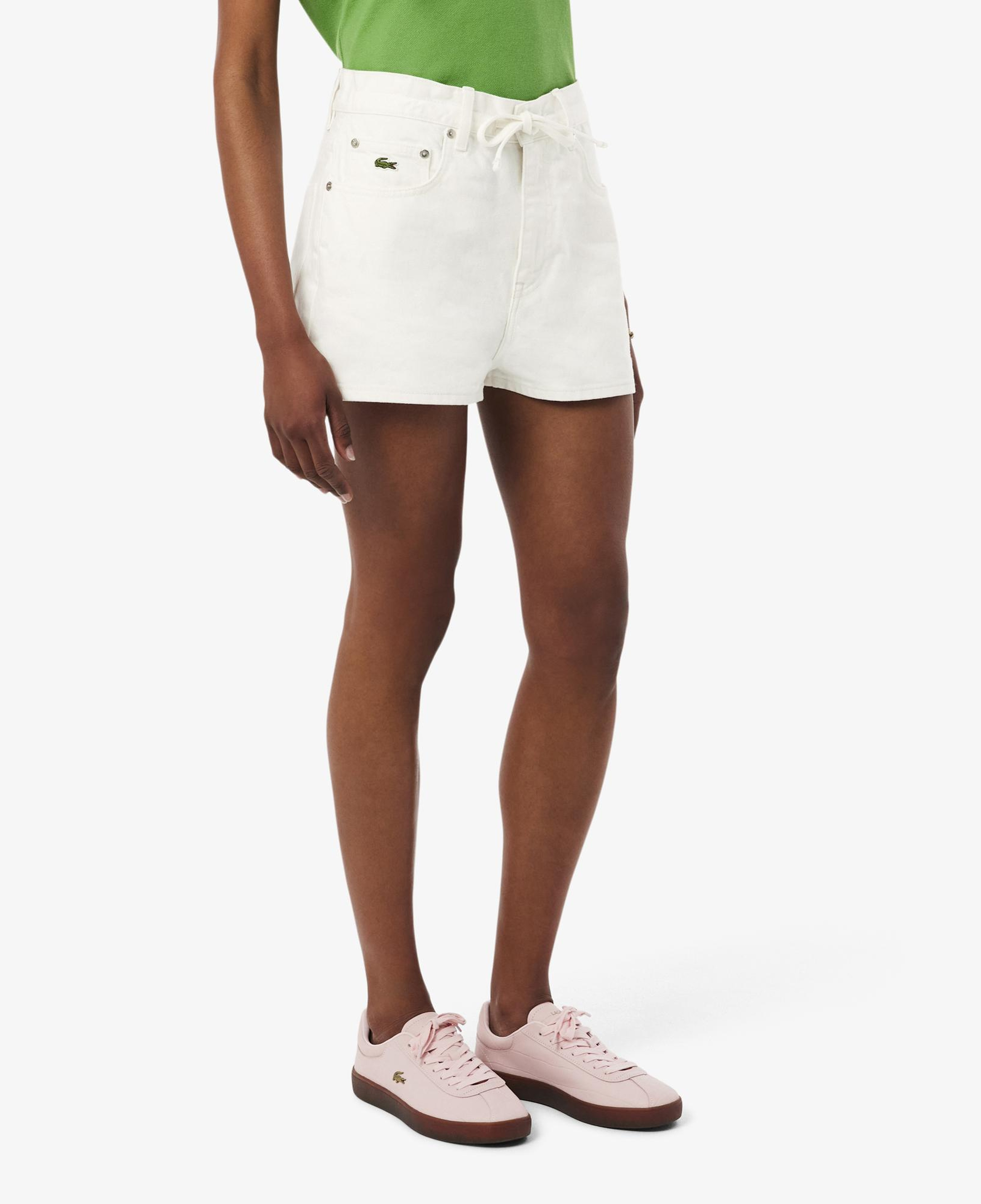 Lacoste Kadın Wide Leg Denim Beyaz Şort