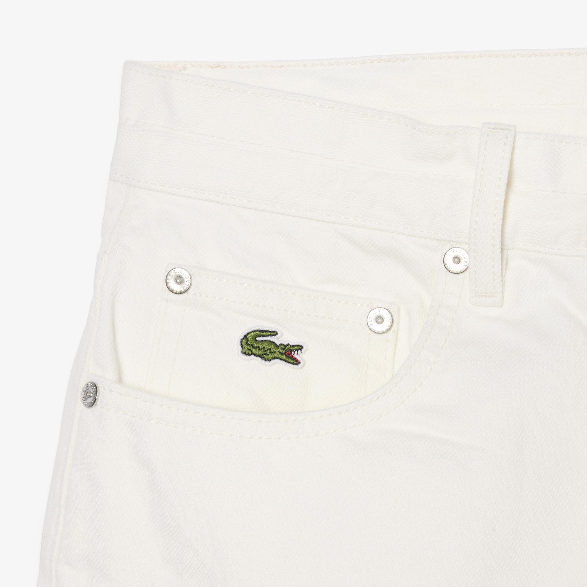 Lacoste Kadın Wide Leg Denim Beyaz Şort