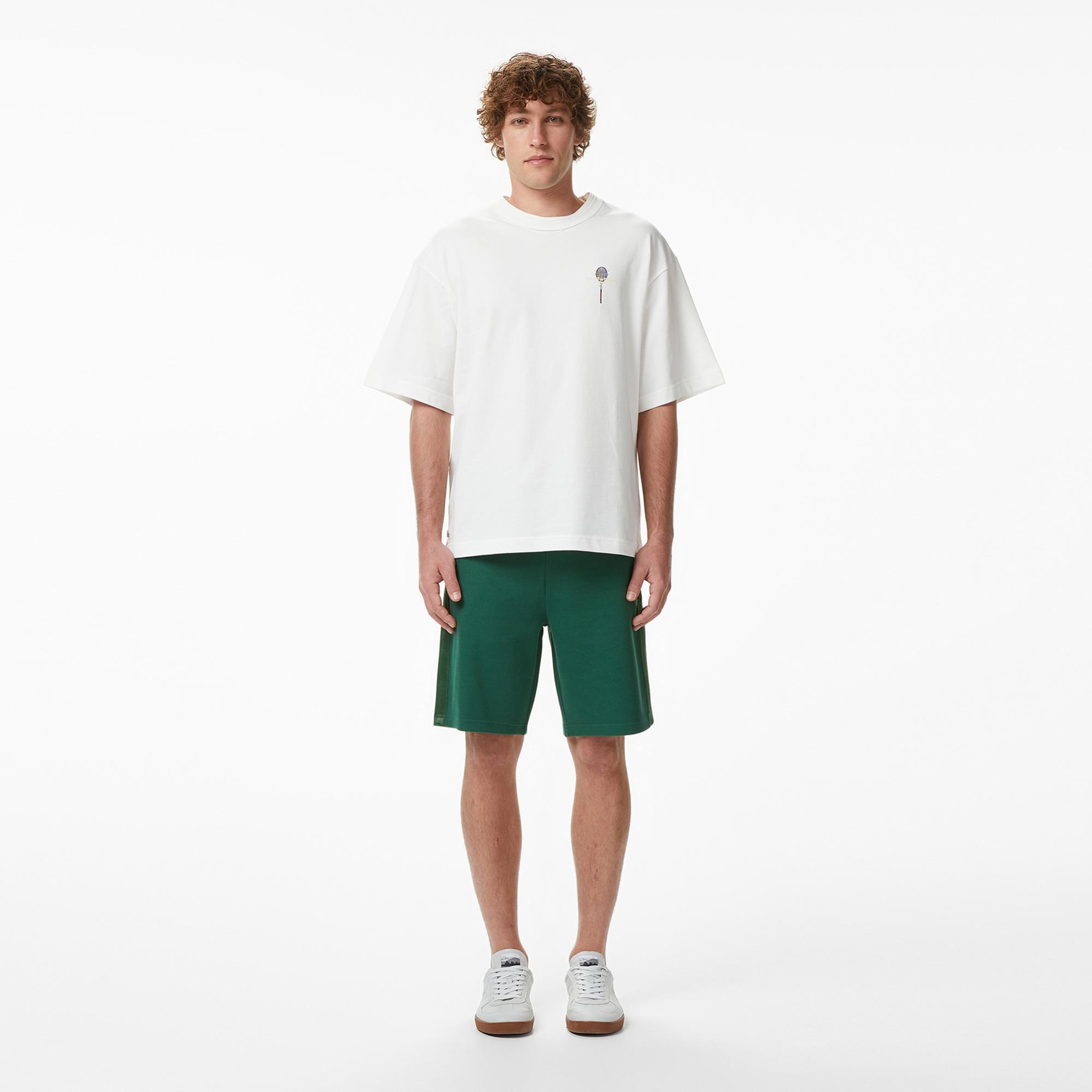 Lacoste Erkek Loose Fit Bisiklet Yaka Beyaz T-Shirt