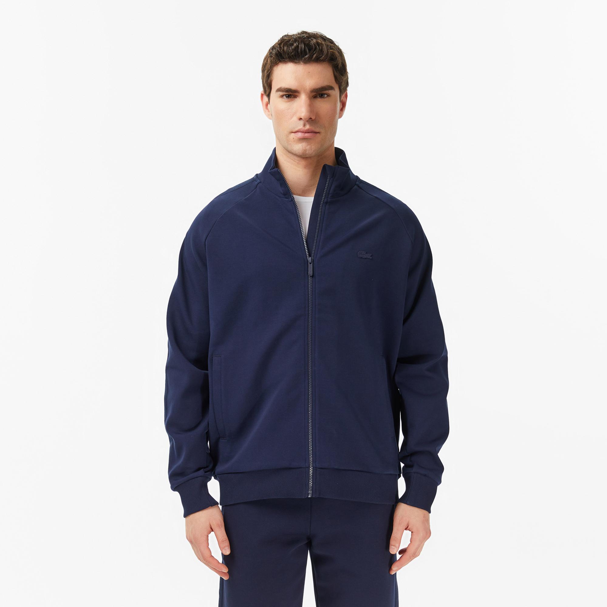 Lacoste Erkek Classic Fit Dik Yaka Lacivert Sweatshirt