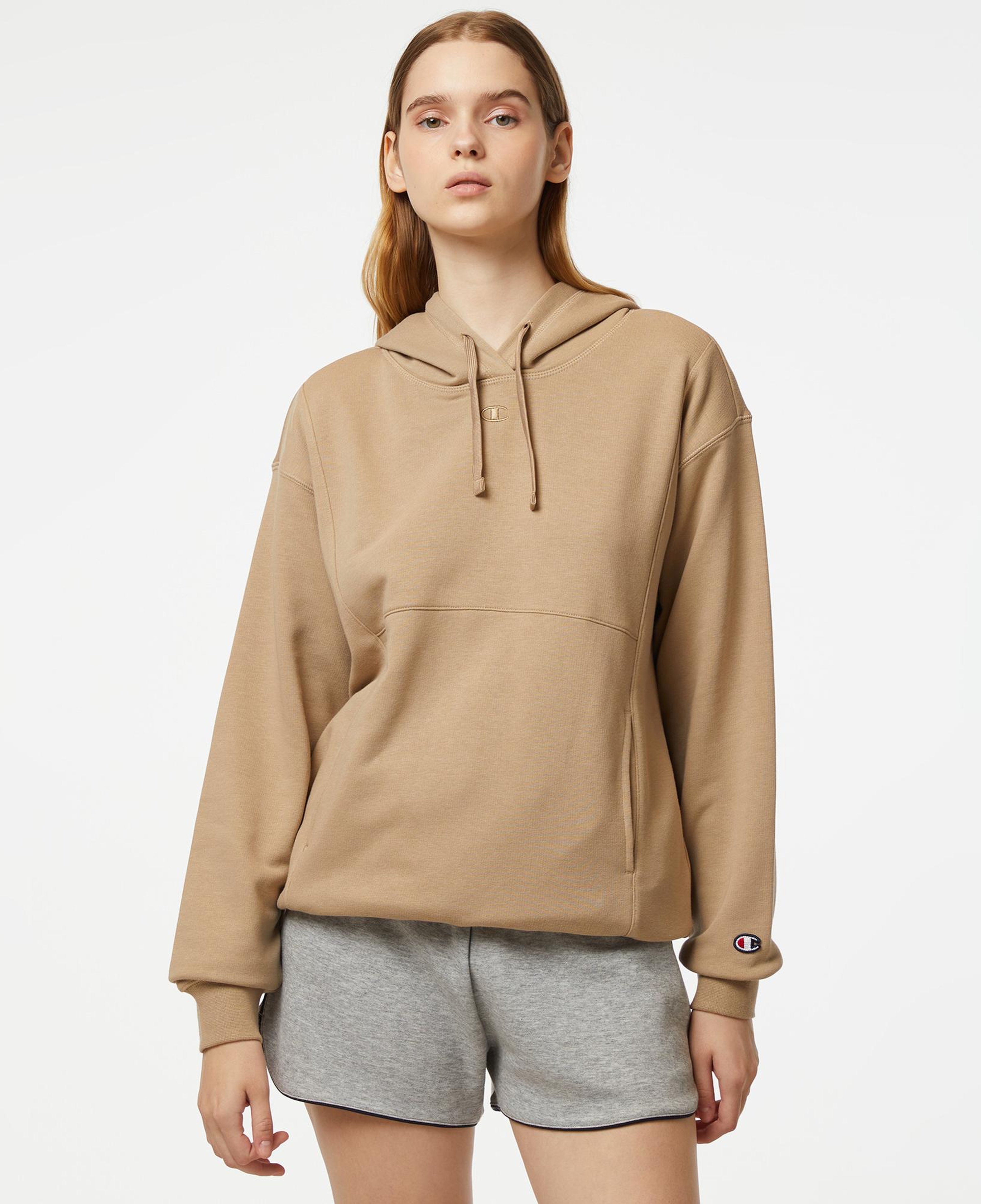 Champion Hooded Kadın Bej Sweatshirt