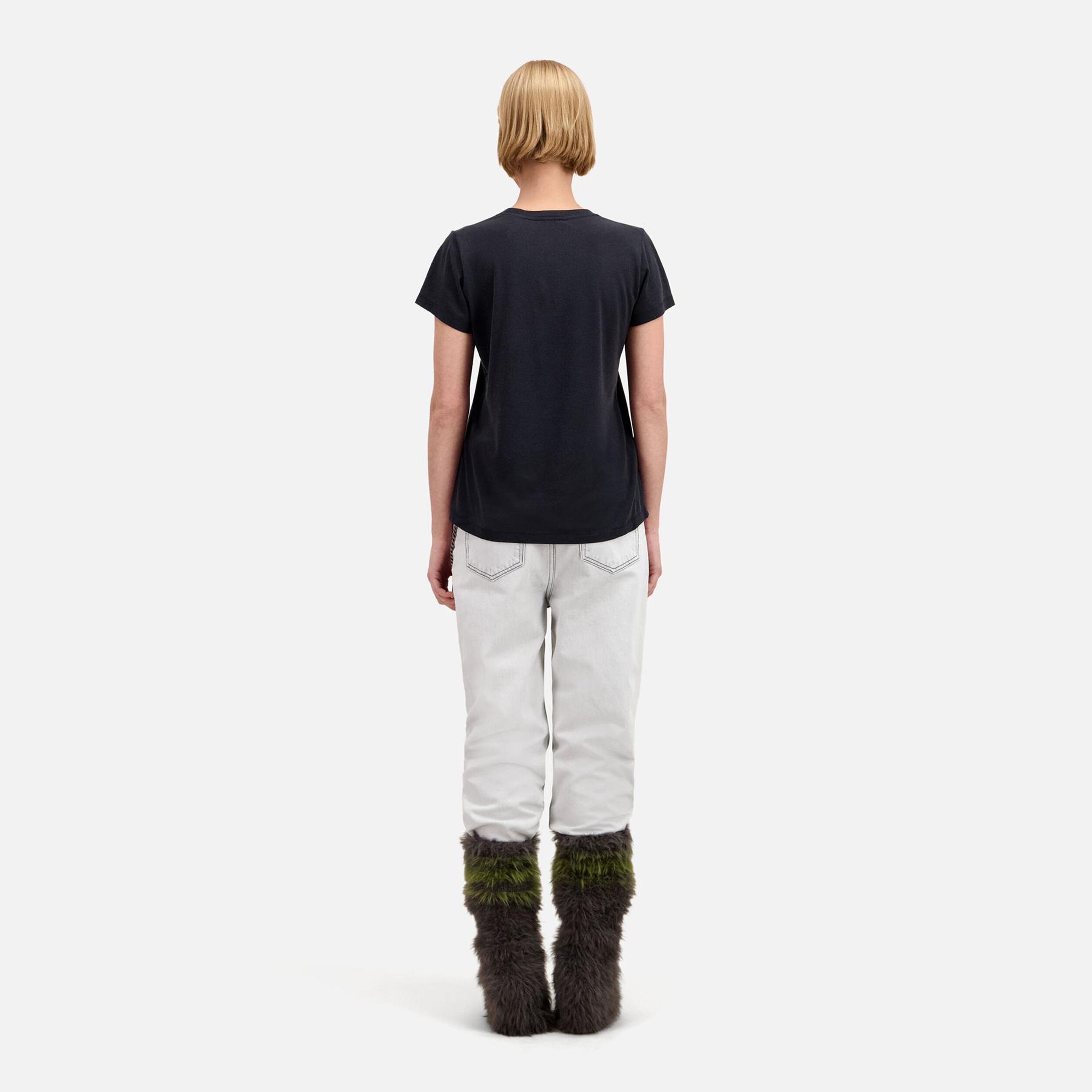 The Kooples Kadın Bisiklet Yaka Baskılı Siyah T-Shirt