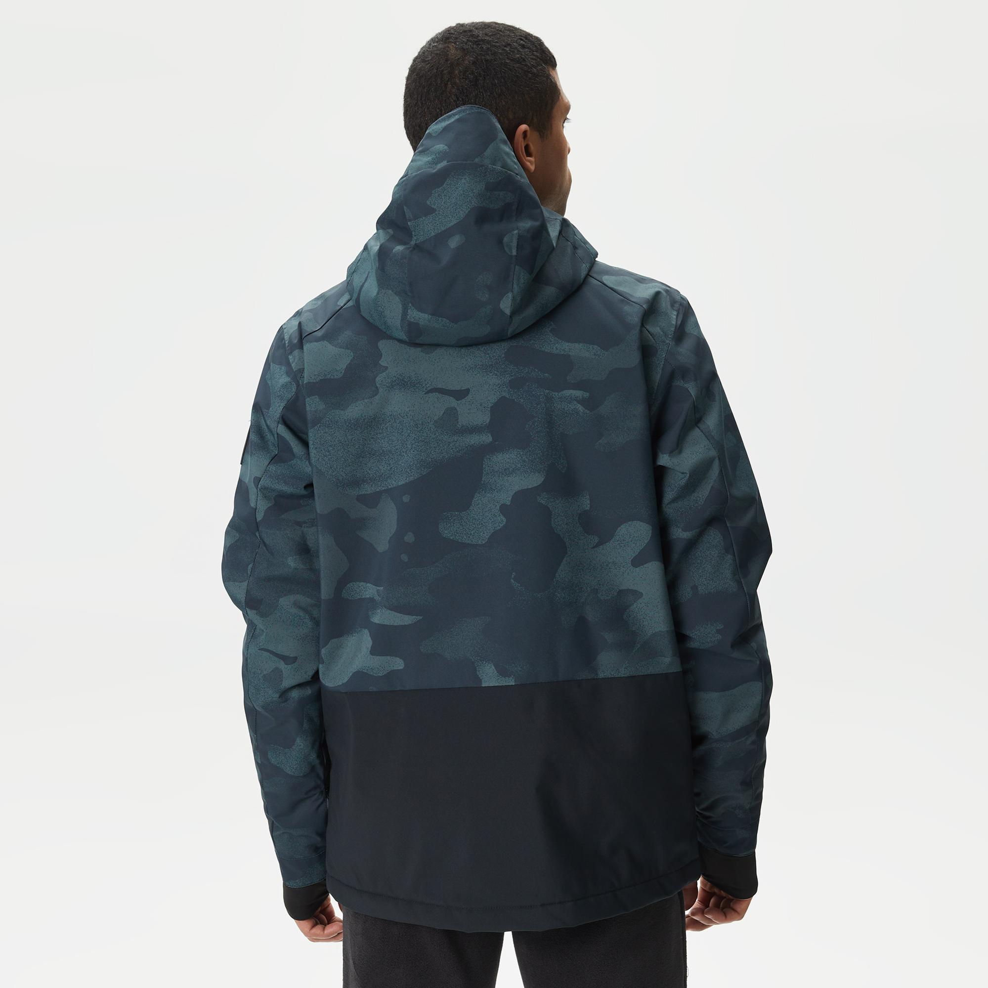 Quiksilver Mission Printed Block Erkek Mavi Kayak Montu