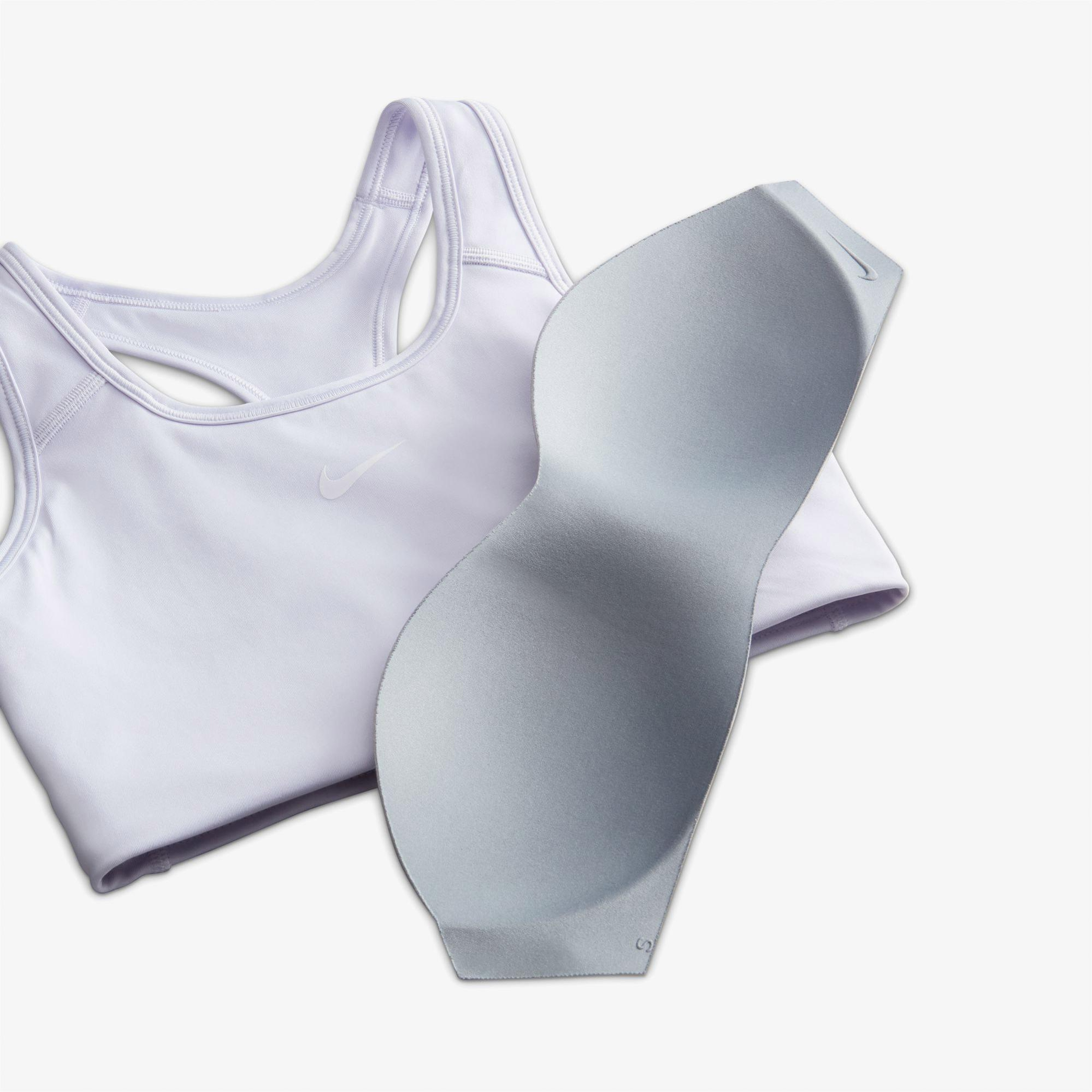 Nike Dri-Fit Swoosh Kadın Mor Bra