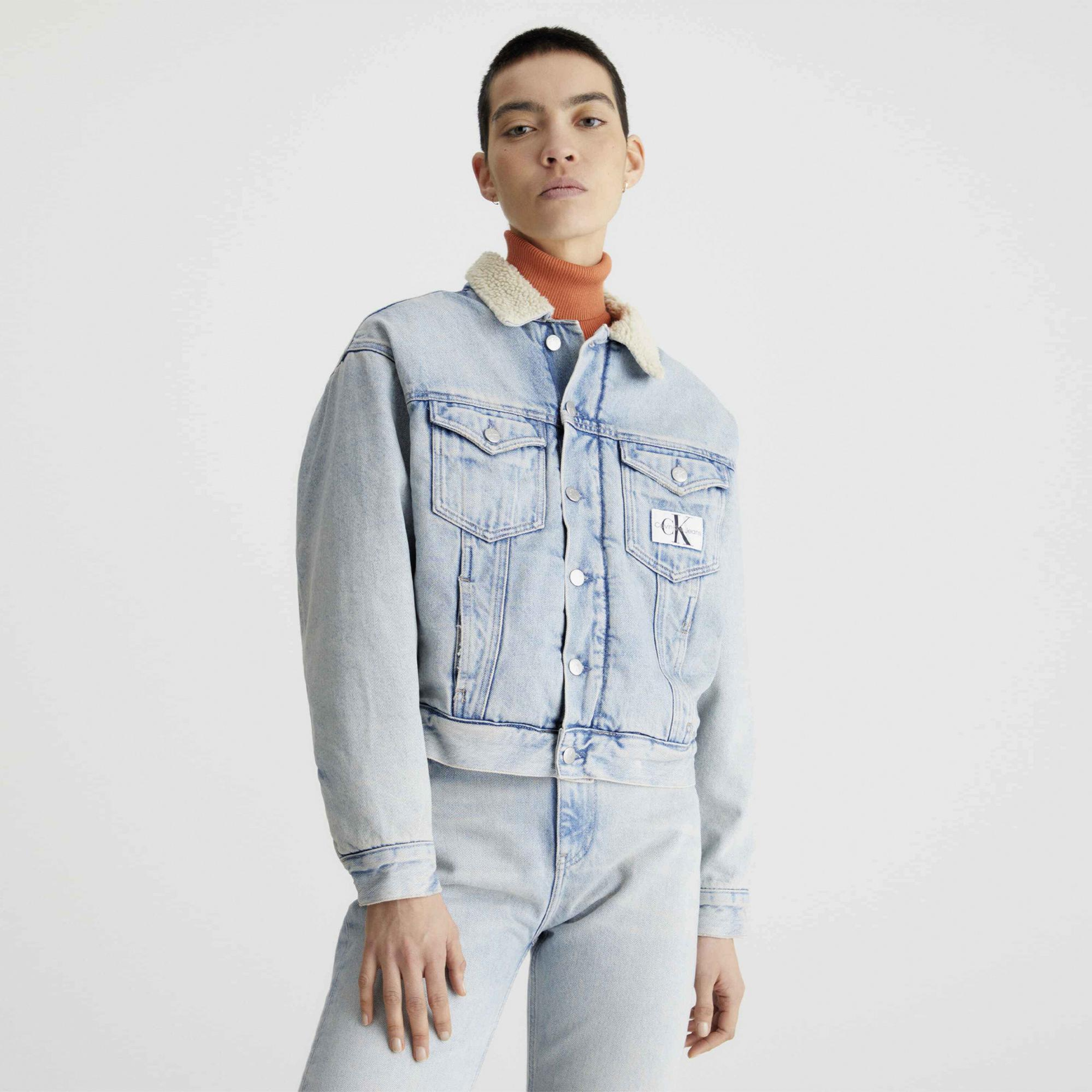 Calvin Klein Jeans Sherpa Denim Kadın Mavi Mont