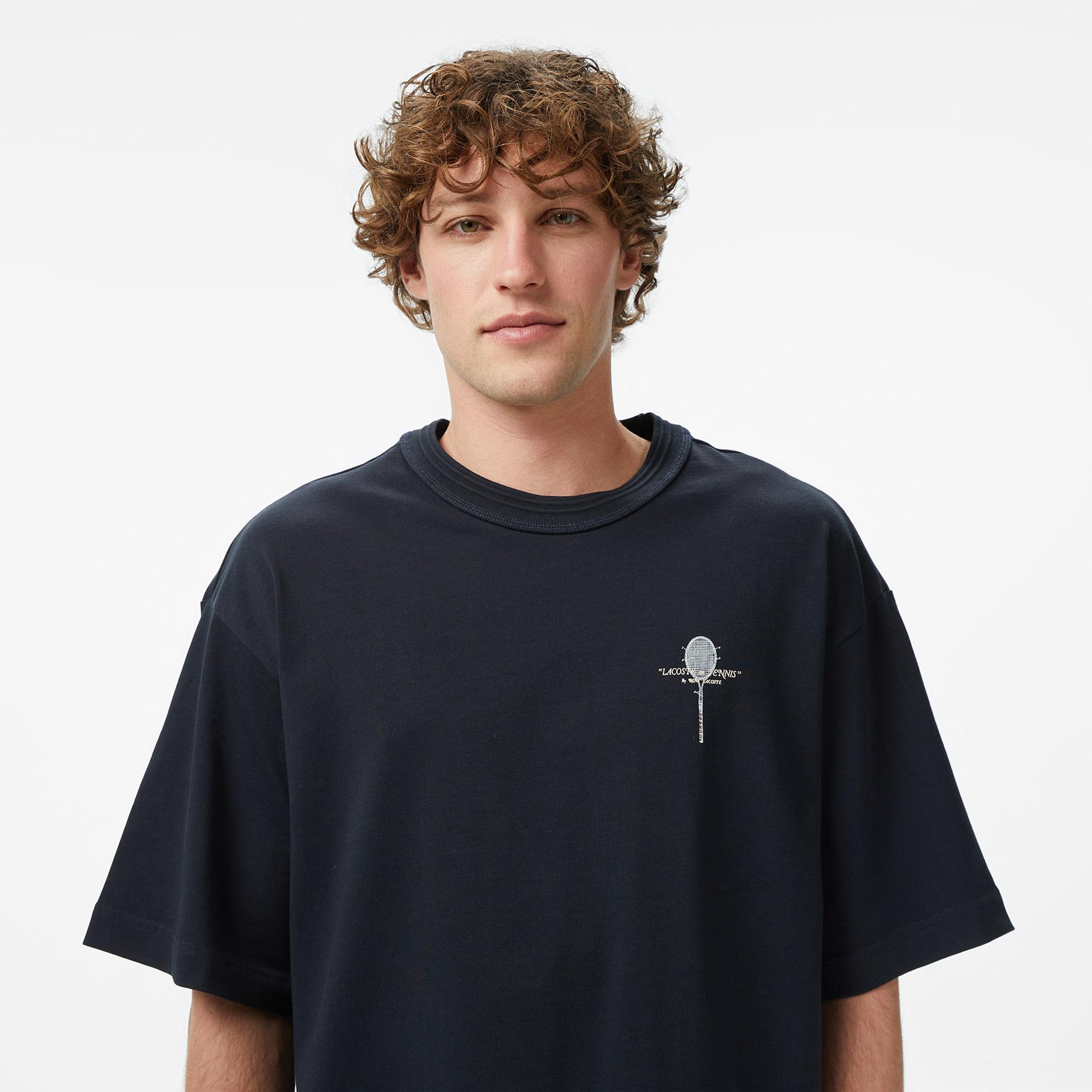 Lacoste Erkek Loose Fit Bisiklet Yaka Siyah T-Shirt