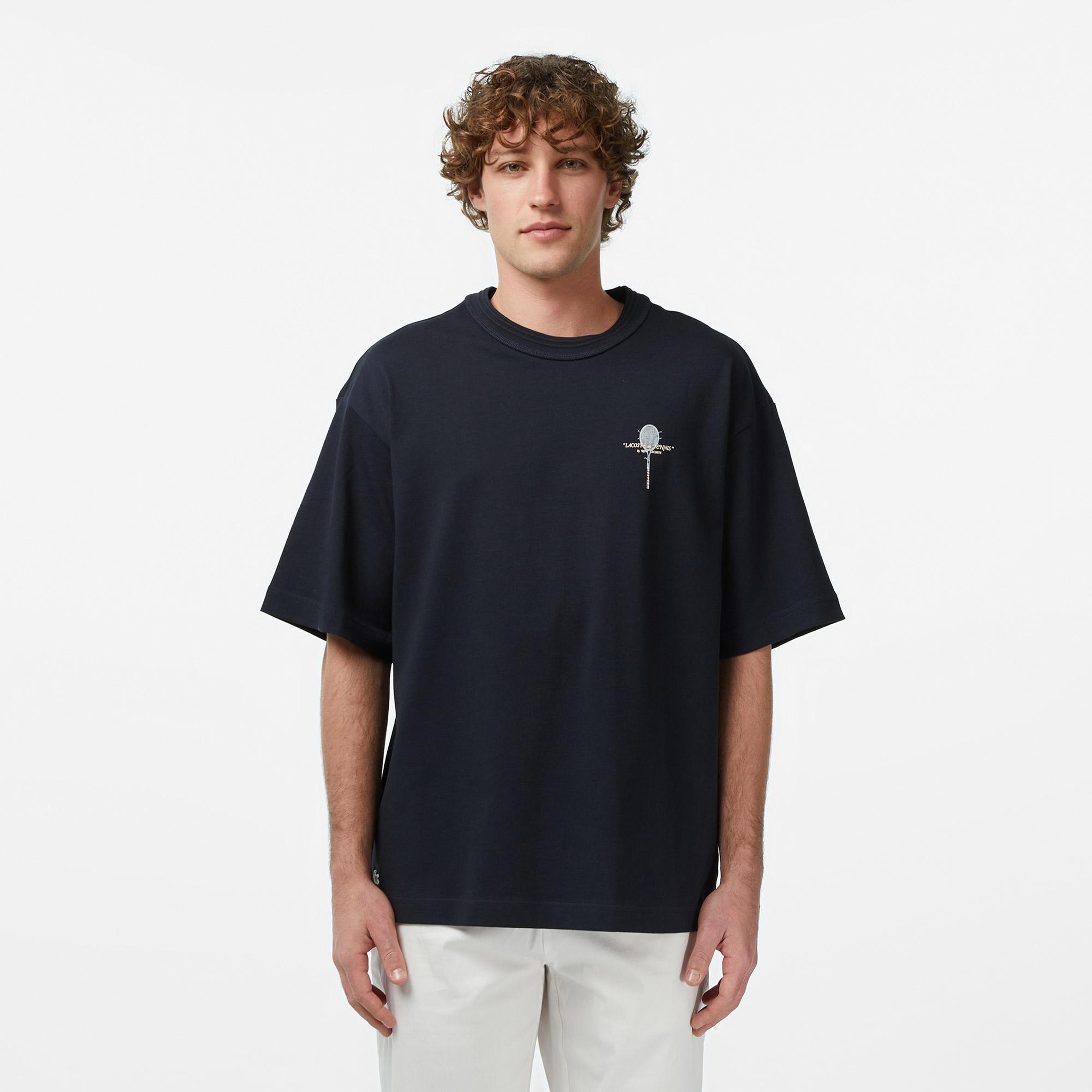 Lacoste Erkek Loose Fit Bisiklet Yaka Siyah T-Shirt