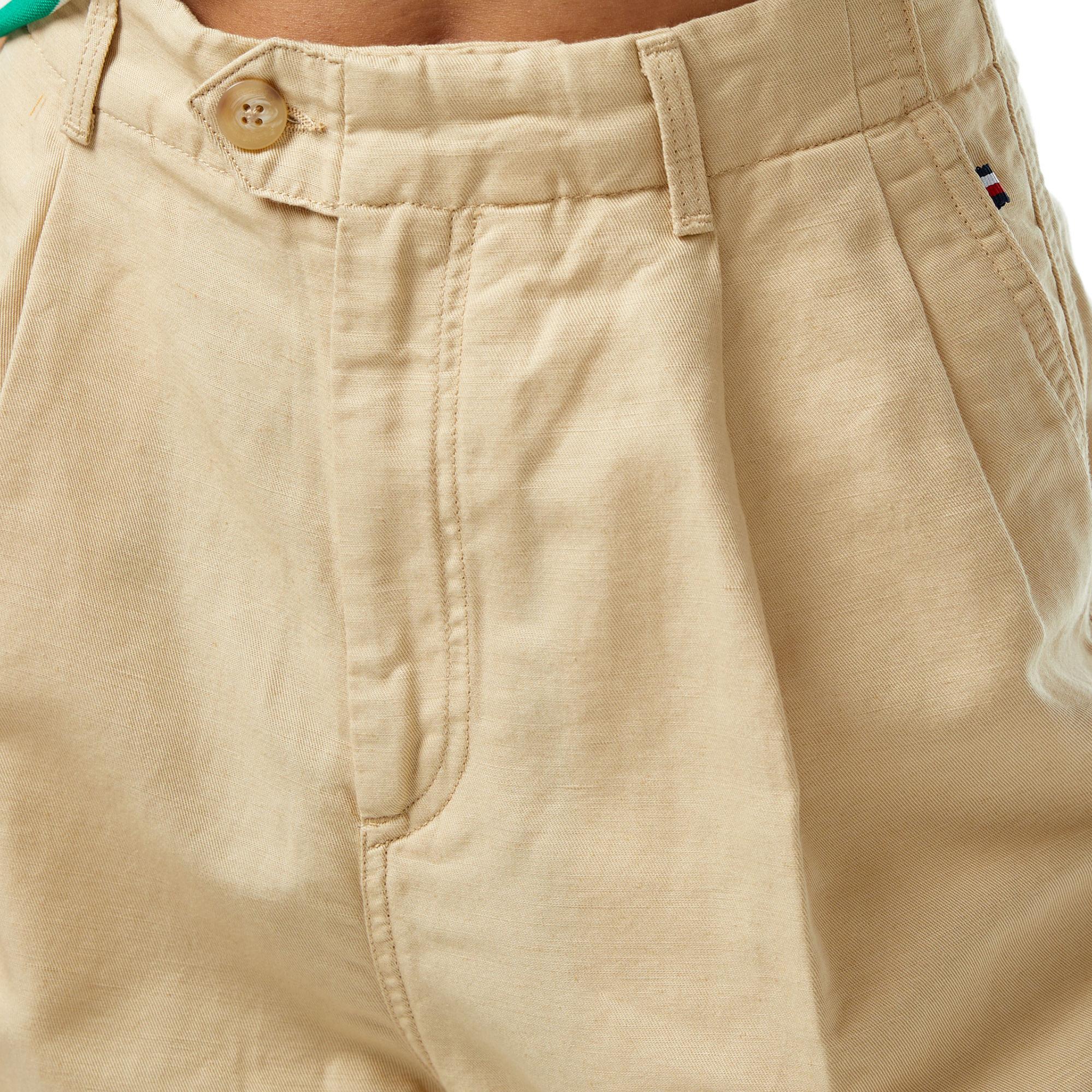 Tommy Hilfiger Cotton Linen Bermuda Kadın Bej Şort